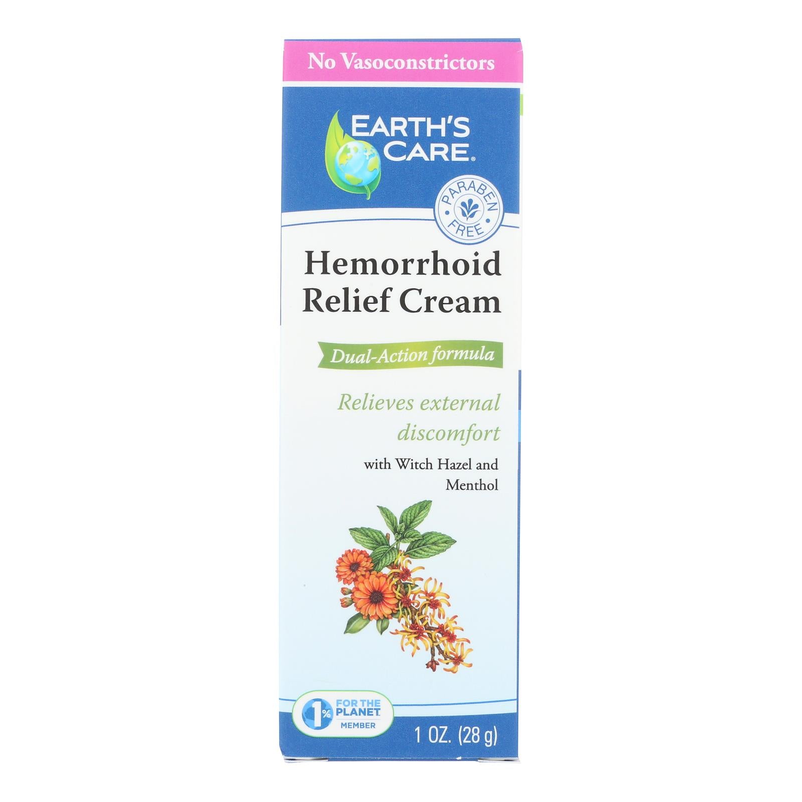 Earth's Care - Hemorrhoid Relief Cream - 1 Each - 1 Oz