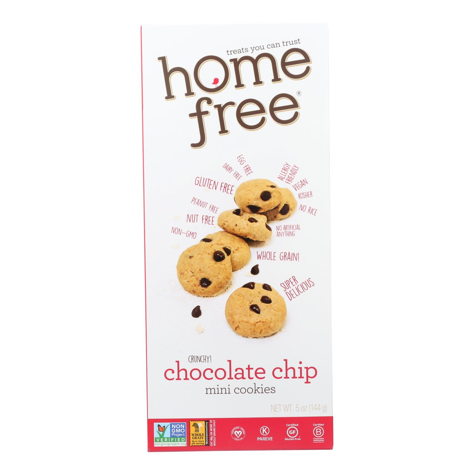 Homefree - Gluten Free Mini Cookies - Chocolate Chip - Case Of 6 - 5 Oz.