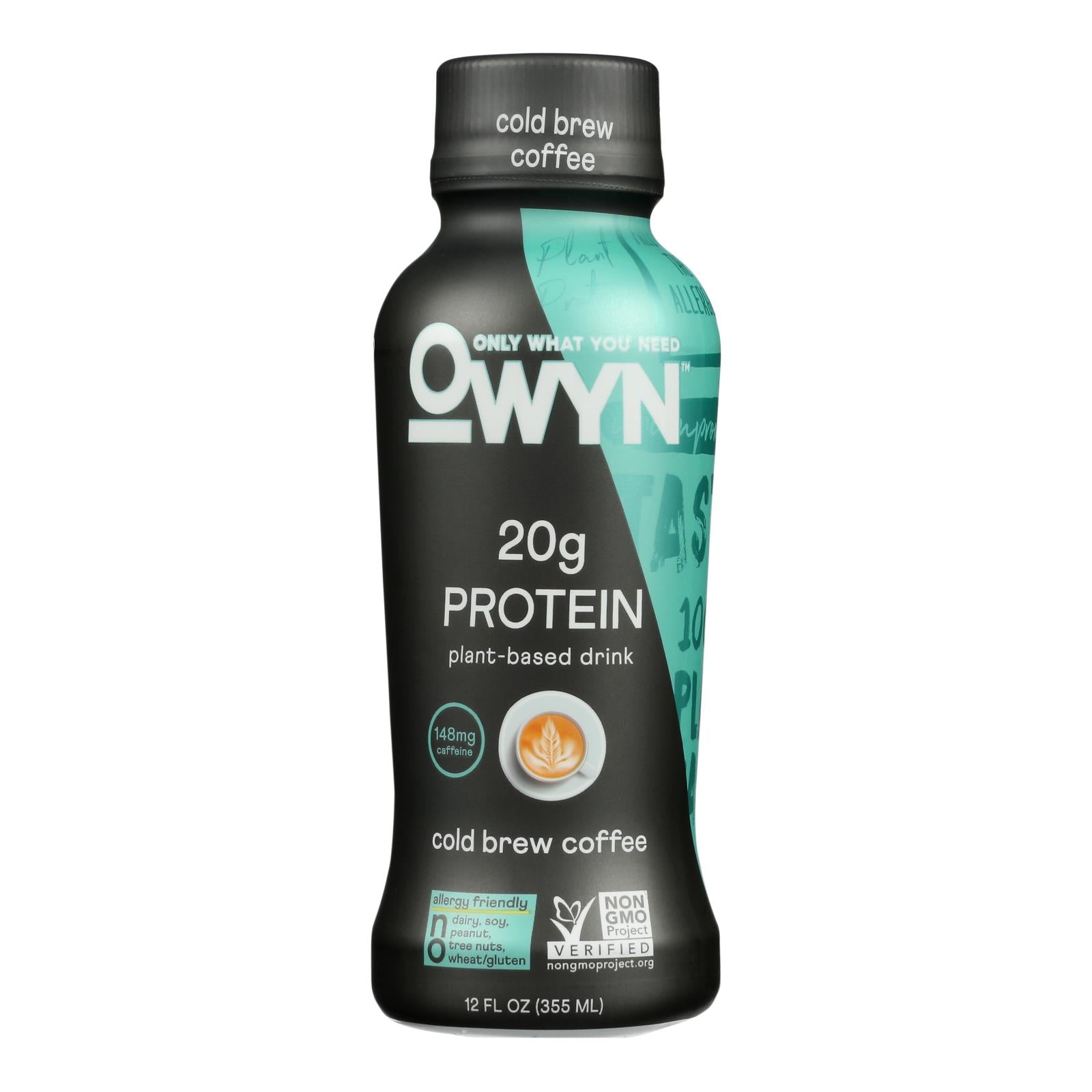 Only What You Need - Plant Based Protein Shake - Cold Brew Coffee - Case Of 12 - 12 Fl Oz.