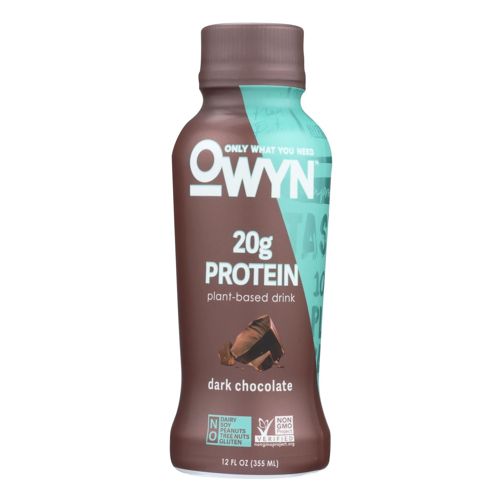 Only What You Need - Plant Based Protein Shake - Dark Chocolate - Case Of 12 - 12 Fl Oz.