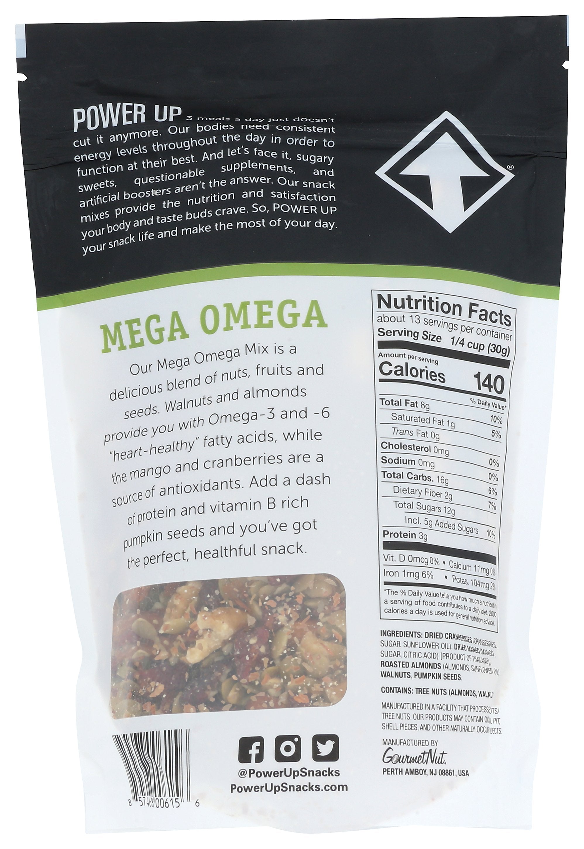 POWER UP TRAIL MIX MEGA OMEGA - Case of 6