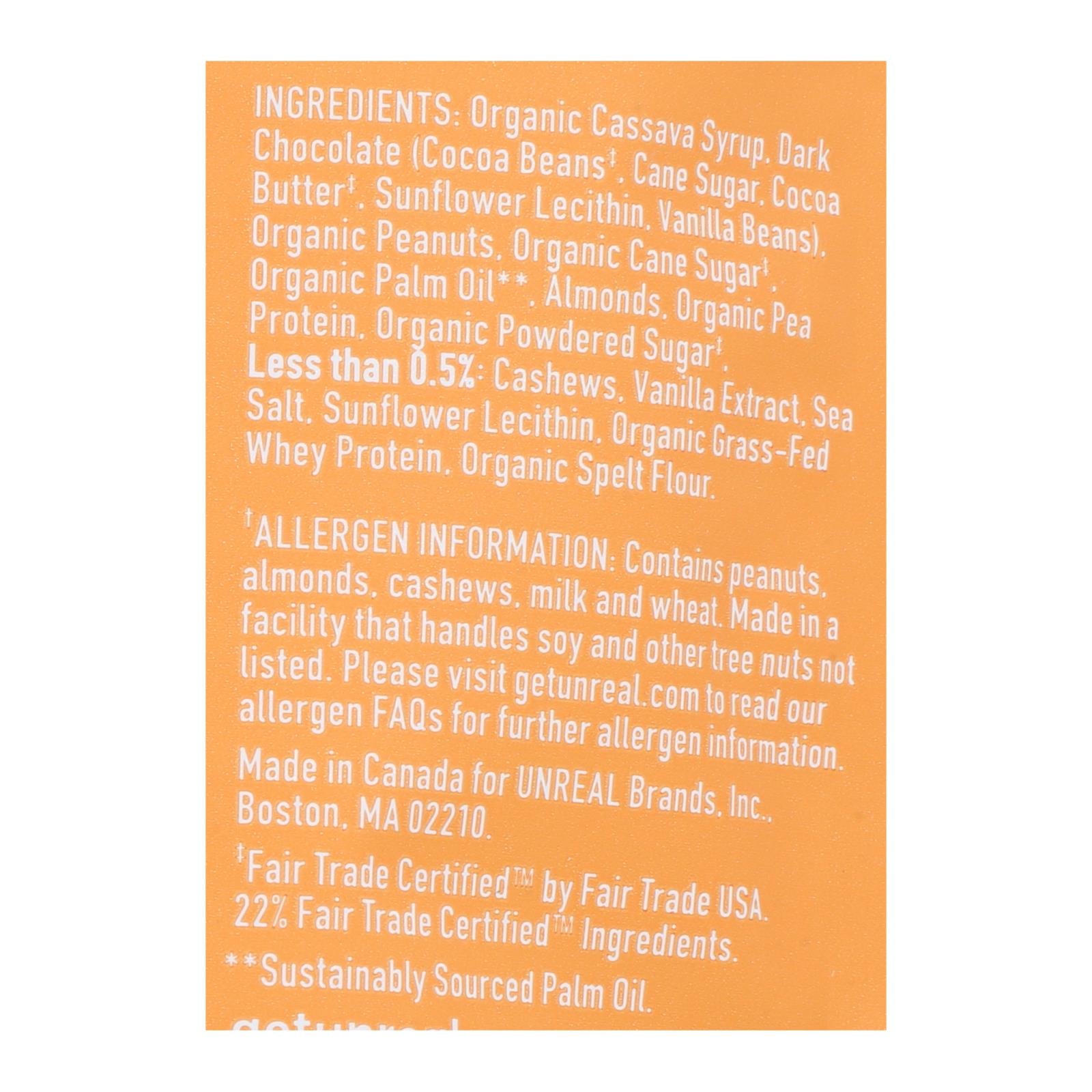 Unreal - Bar Chocolate Caramel Peanut Noug - Case of 6-3.4 OZ