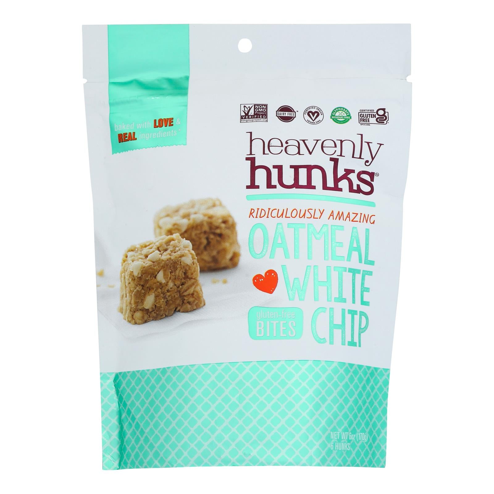 Heavenly Hunks - Cookie Oatmeal White Chocolate - Case of 6 - 6 OZ
