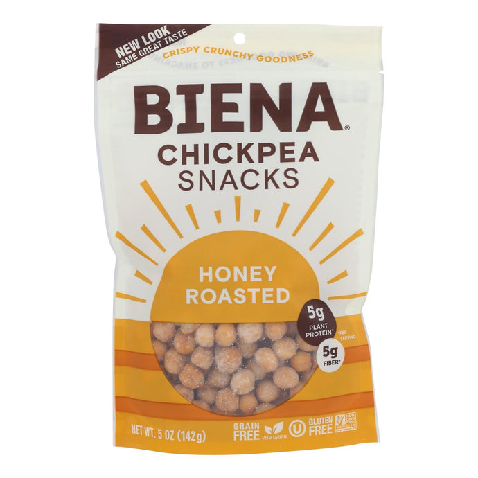 Biena Chickpea Snacks - Honey Roasted - Case Of 8 - 5 Oz.