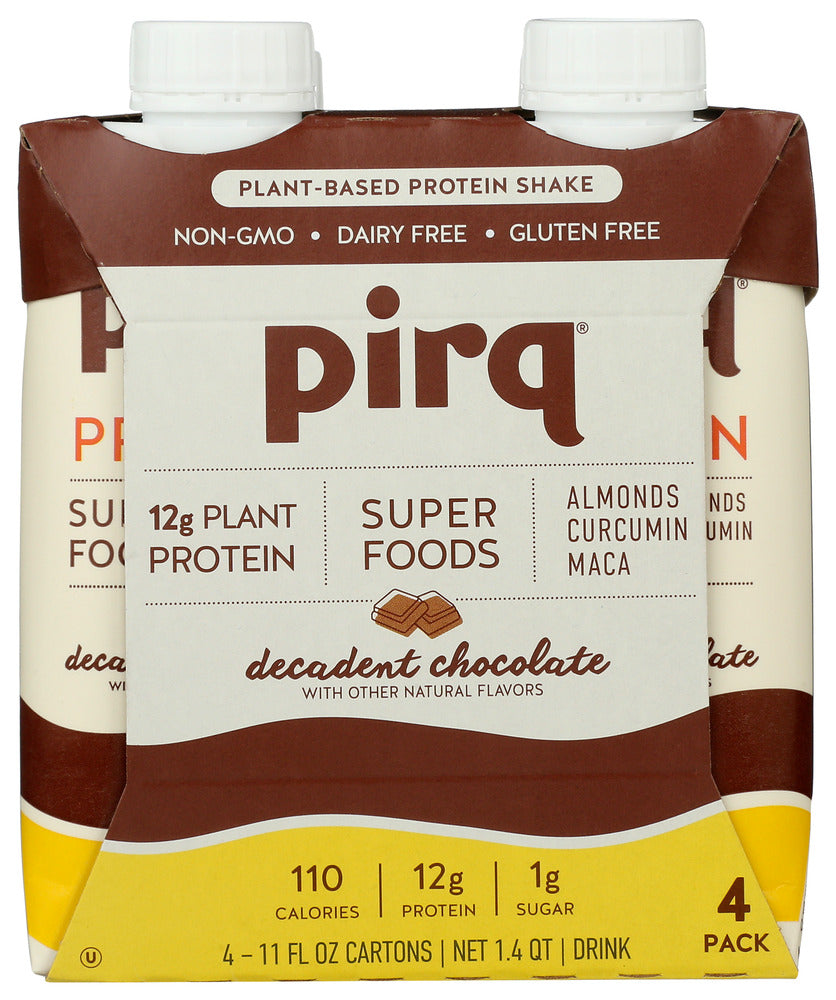 Pirq Plant Protein Superfoods Shake - Dairy Free Decadent Chocolate (Case of 3)