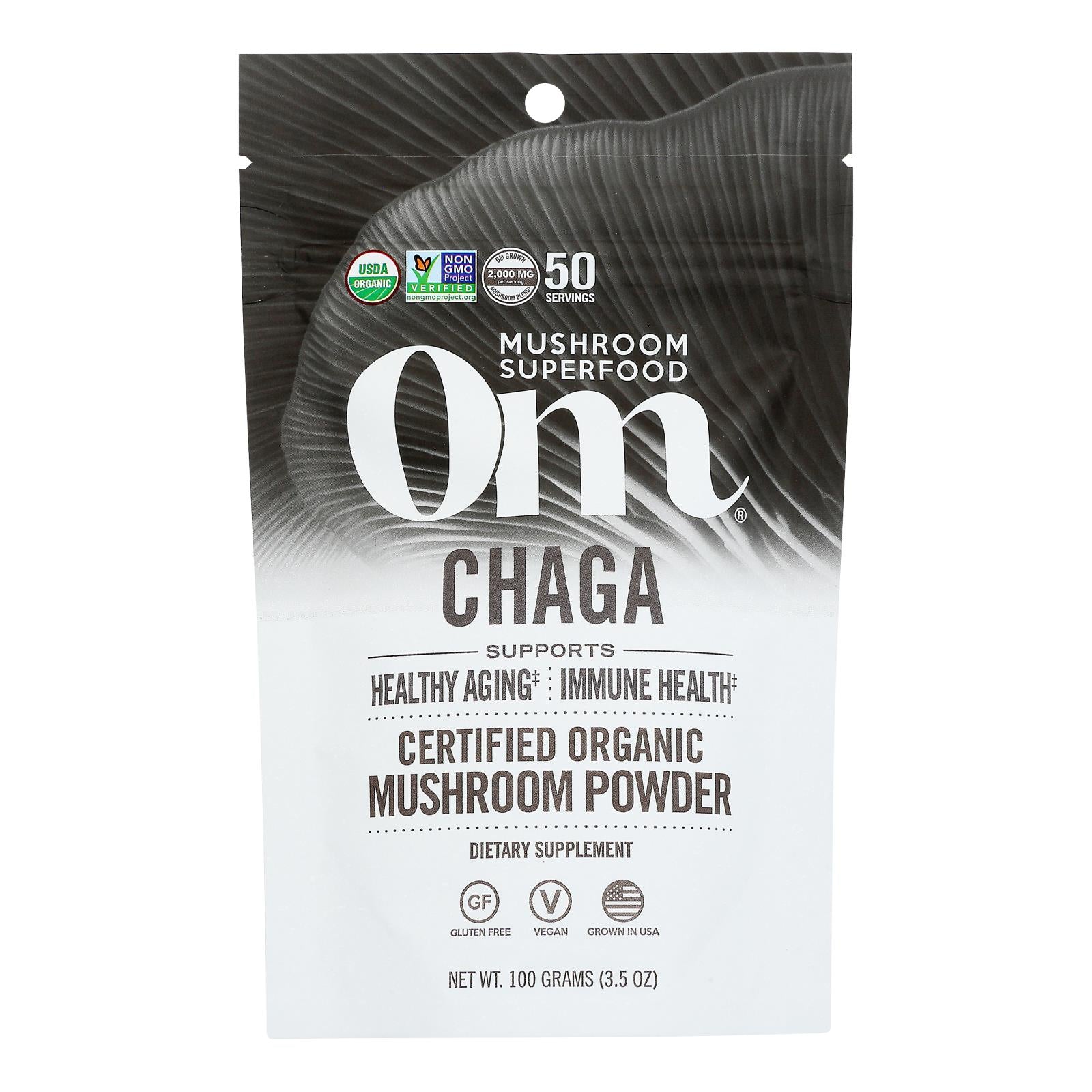 Om - Chaga Organic Powder 100grm - 1 Each - 3.5 Oz