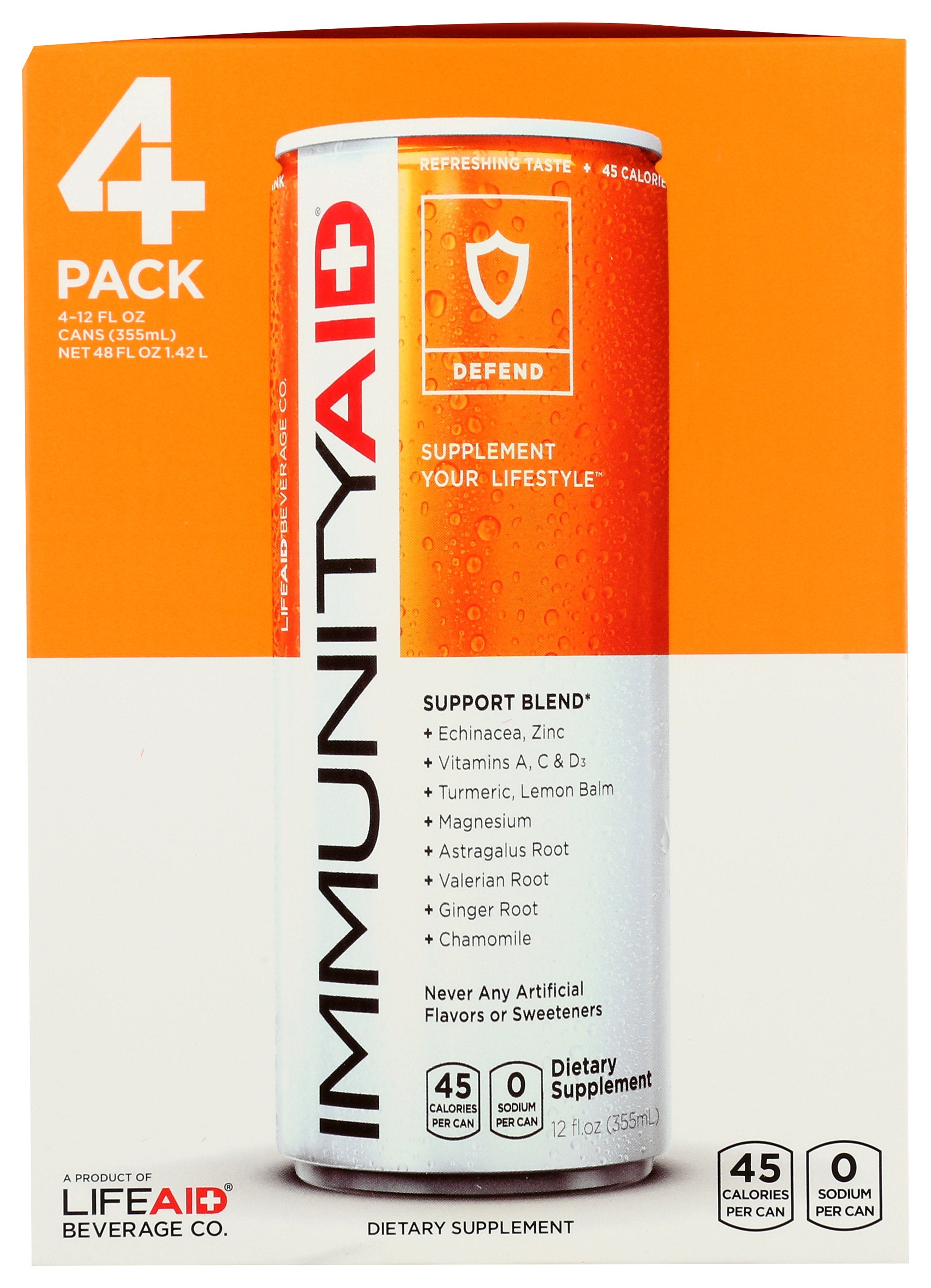 LIFEAID BEVERAGE IMMUNITYAID WELLNS ORNGE - Case of 6