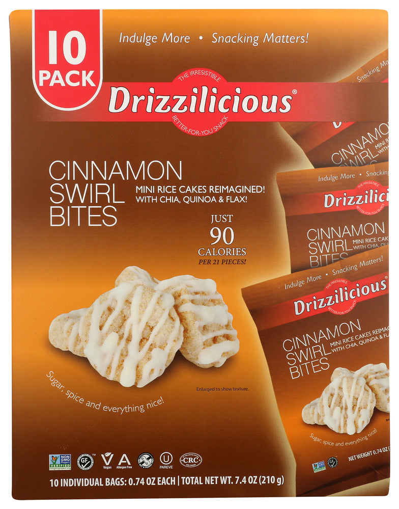 Drizzilicious Rice Crisp Cinnamon Swirl - Pack of 6 - 0.74 oz