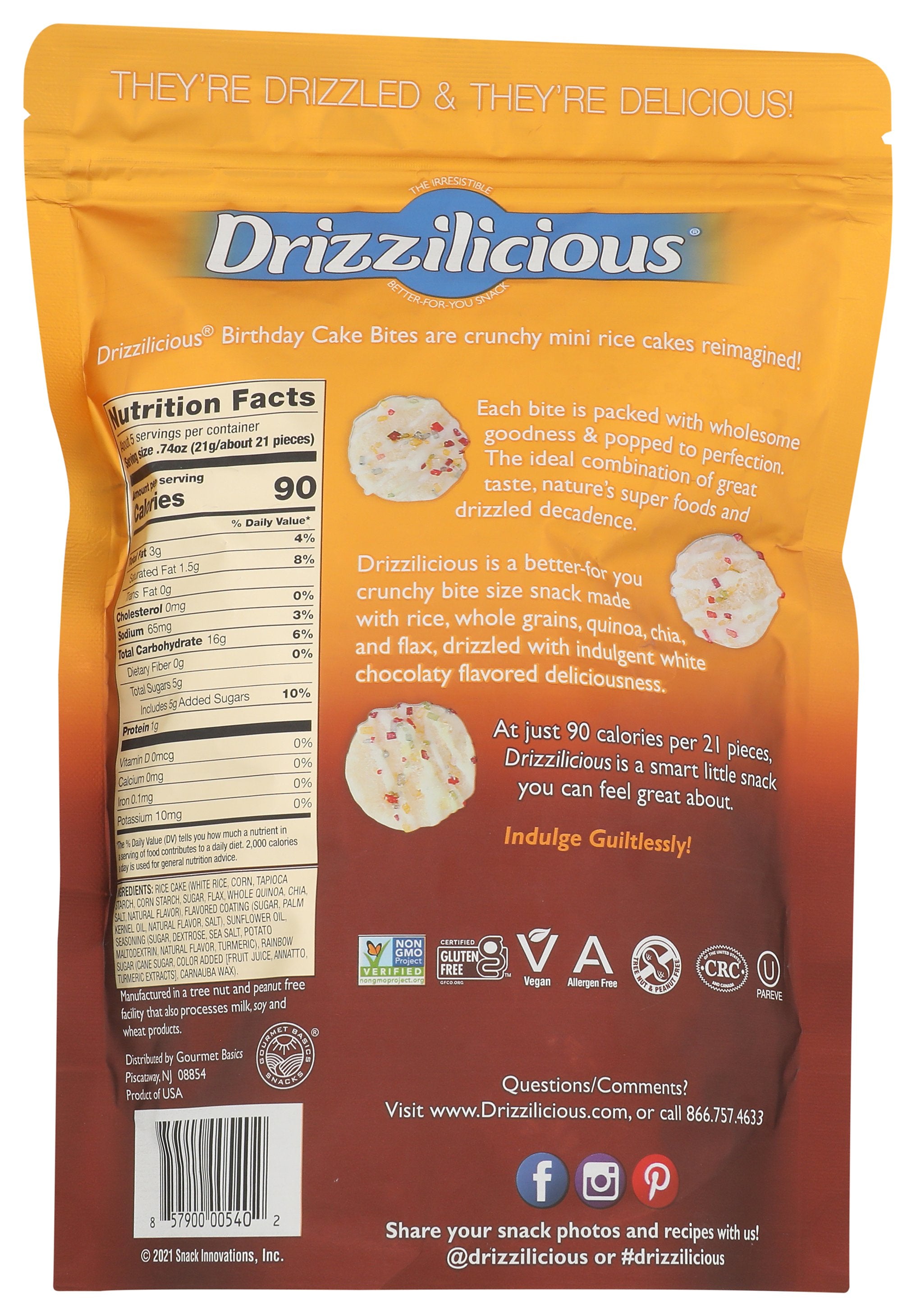 DRIZZILICIOUS RICE CRISP MINI BRTHDY CK - Case of 6