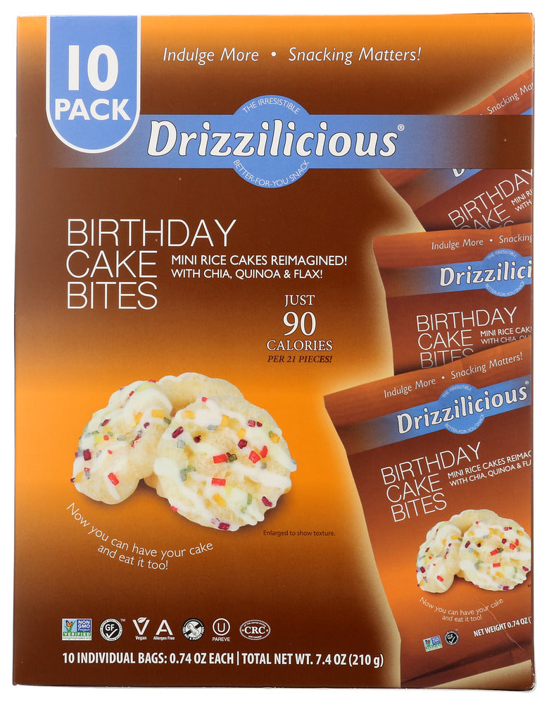 Drizzilicious Rice Crisp Birthday Cake - Pack of 6 - 0.74 oz
