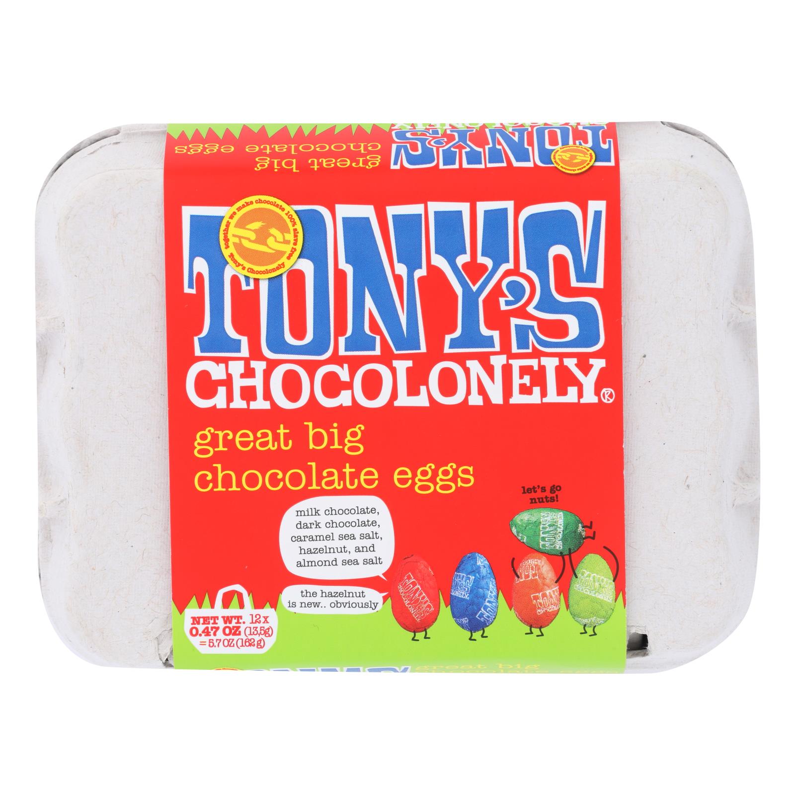 Tony's Chocolonely - Eggs Chocolate Great Big - Case Of 24 - 5.7 Oz