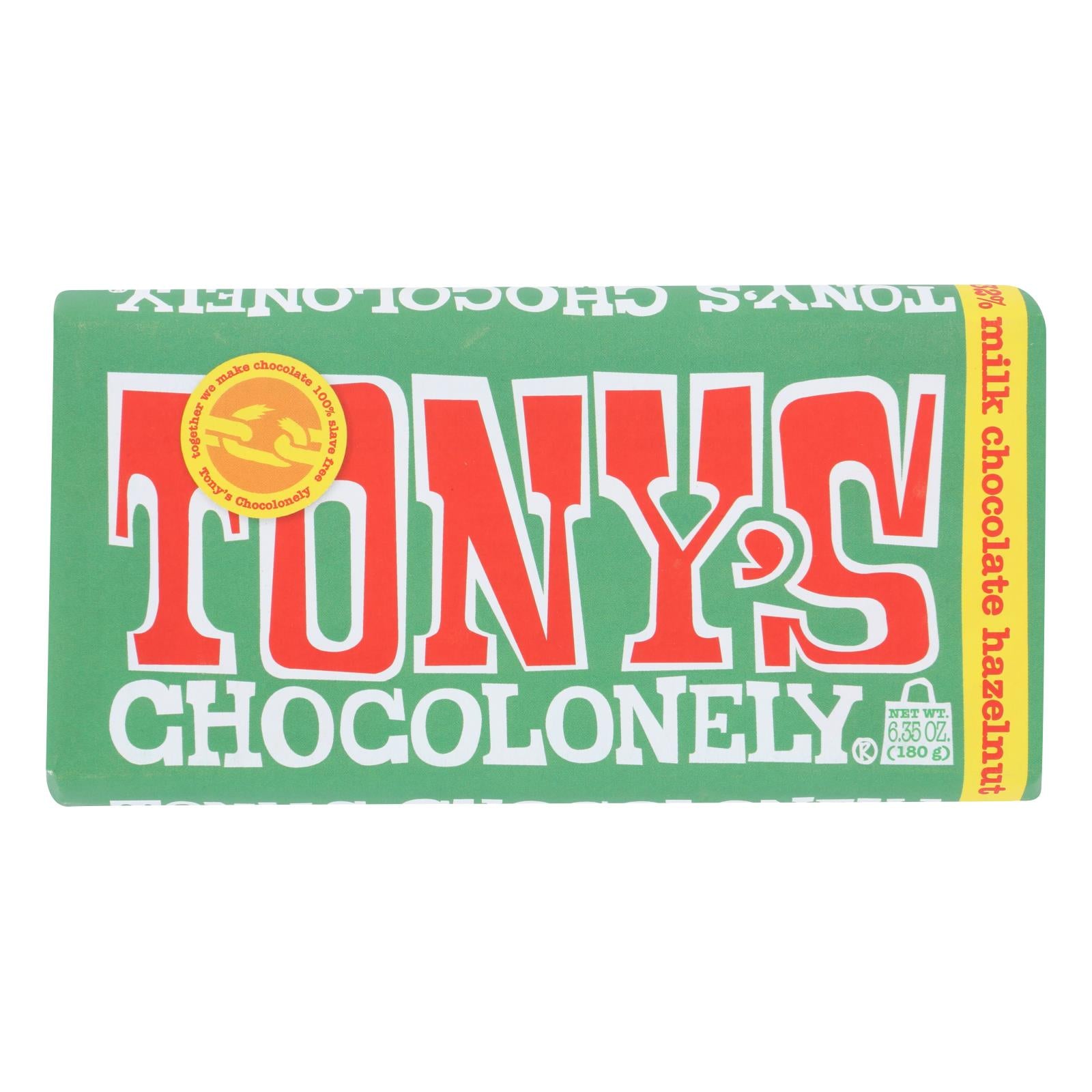 Tony's Chocolonely - Bar Chocolate Milk Hazelnut - Case of 15 - 6.35 OZ
