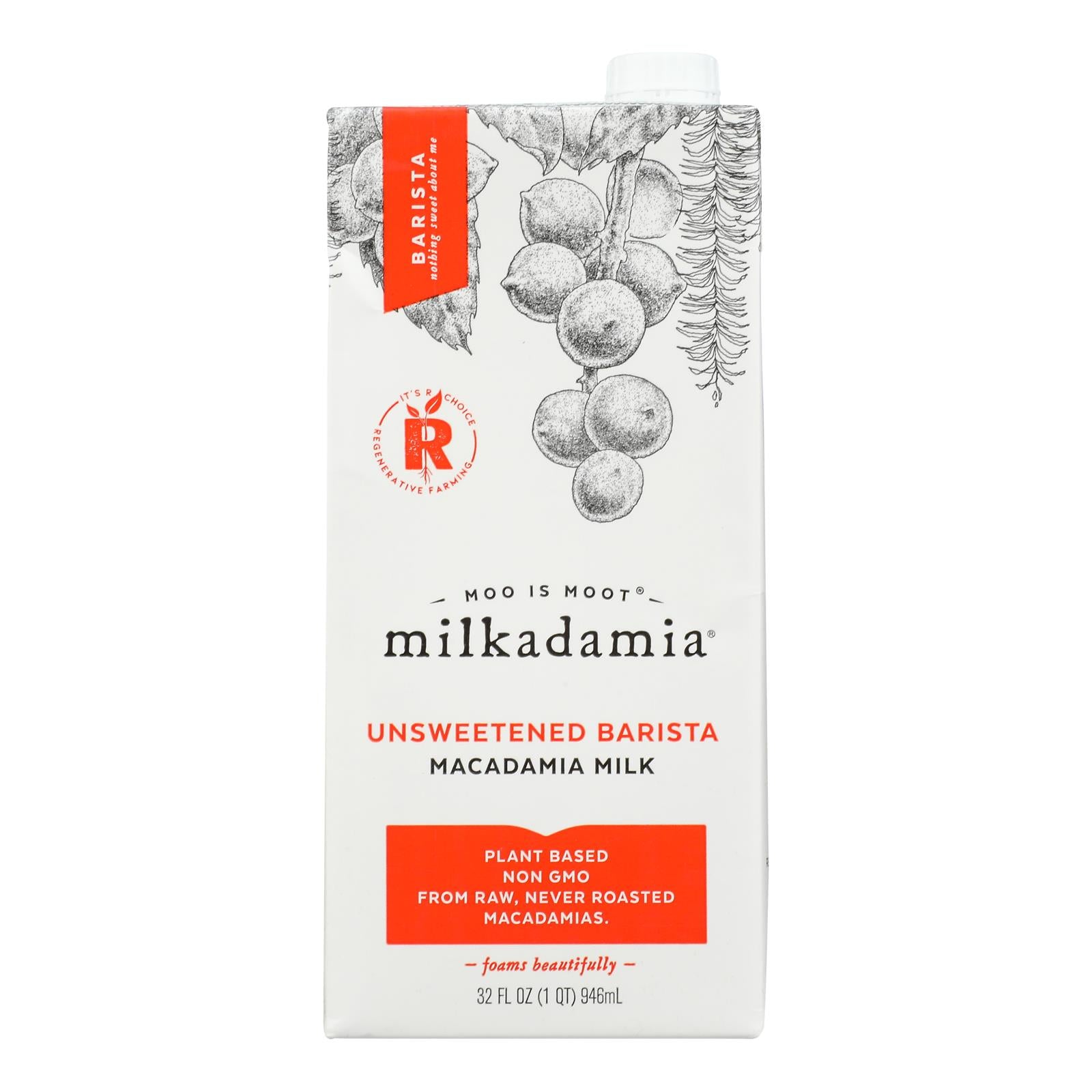 Milkadamia - Mcdm Milk Unswt Lte D Brst - Case of 6-32 FZ