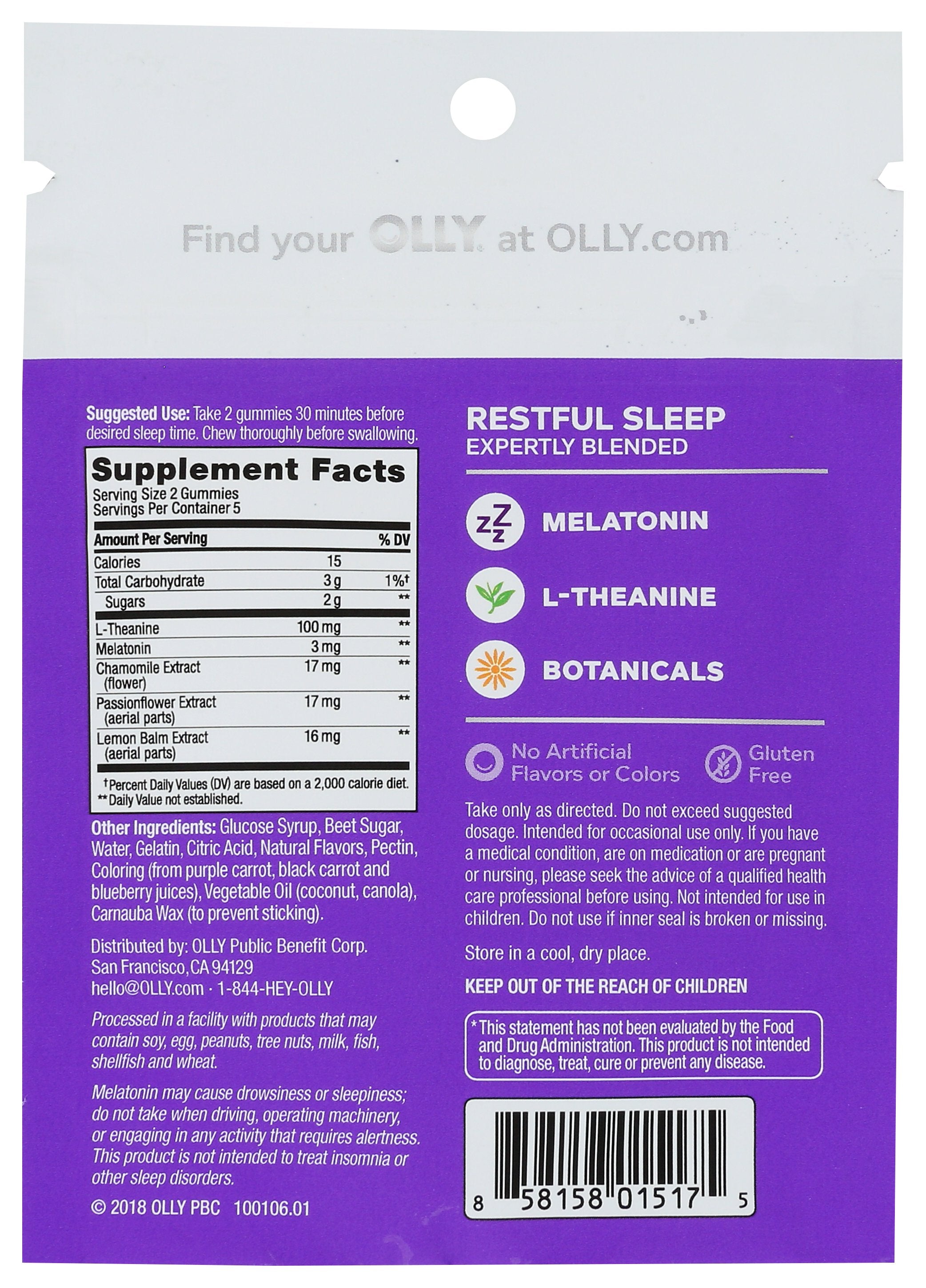 OLLY RESTFUL SLEEP TRIAL SZ - Case of 8