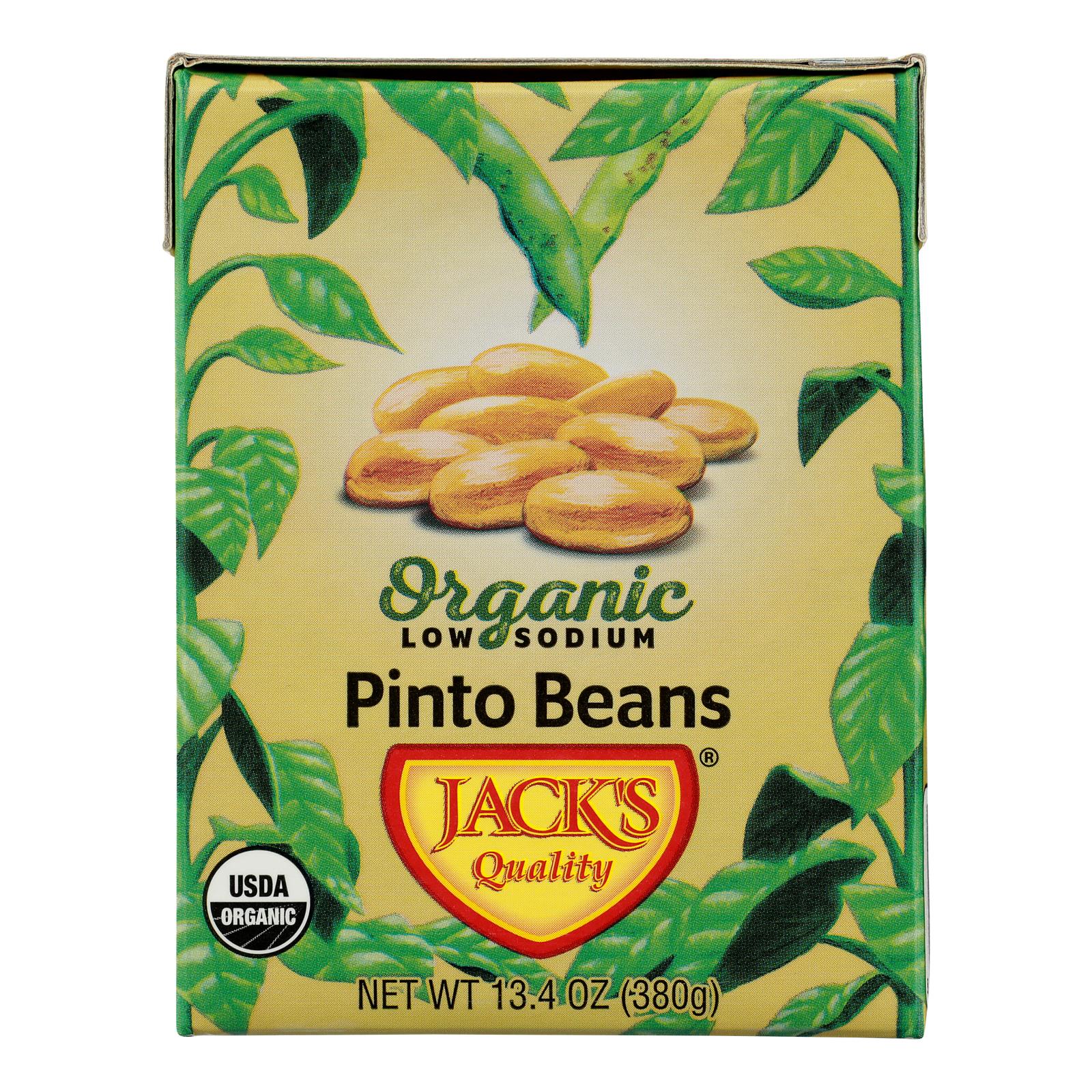 Jack's Quality Organic Low Sodium Pinto Beans - Case Of 8 - 13.4 Oz