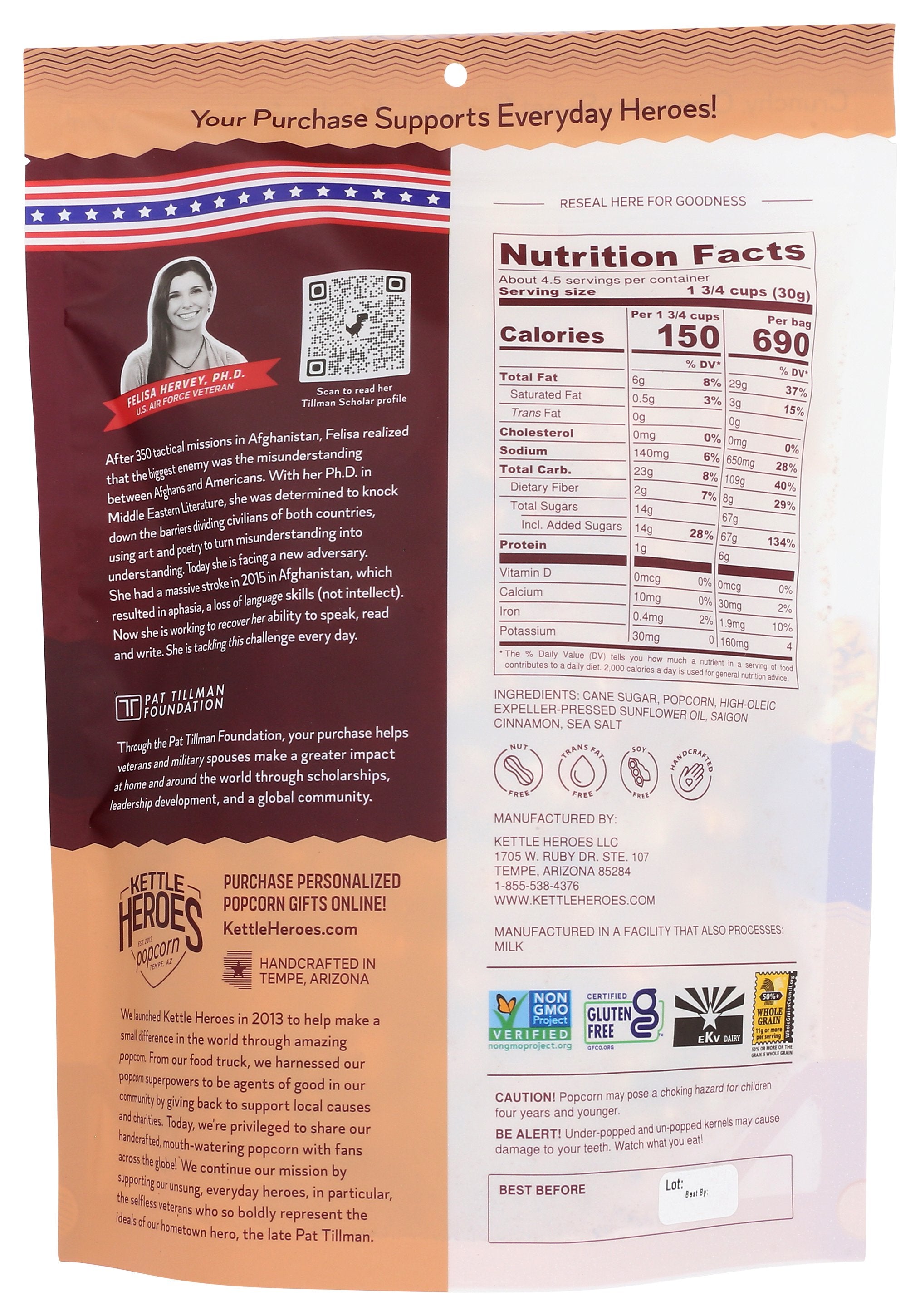 KETTLE HEROES KETTEL CORN CINN CHURRO - Case of 6
