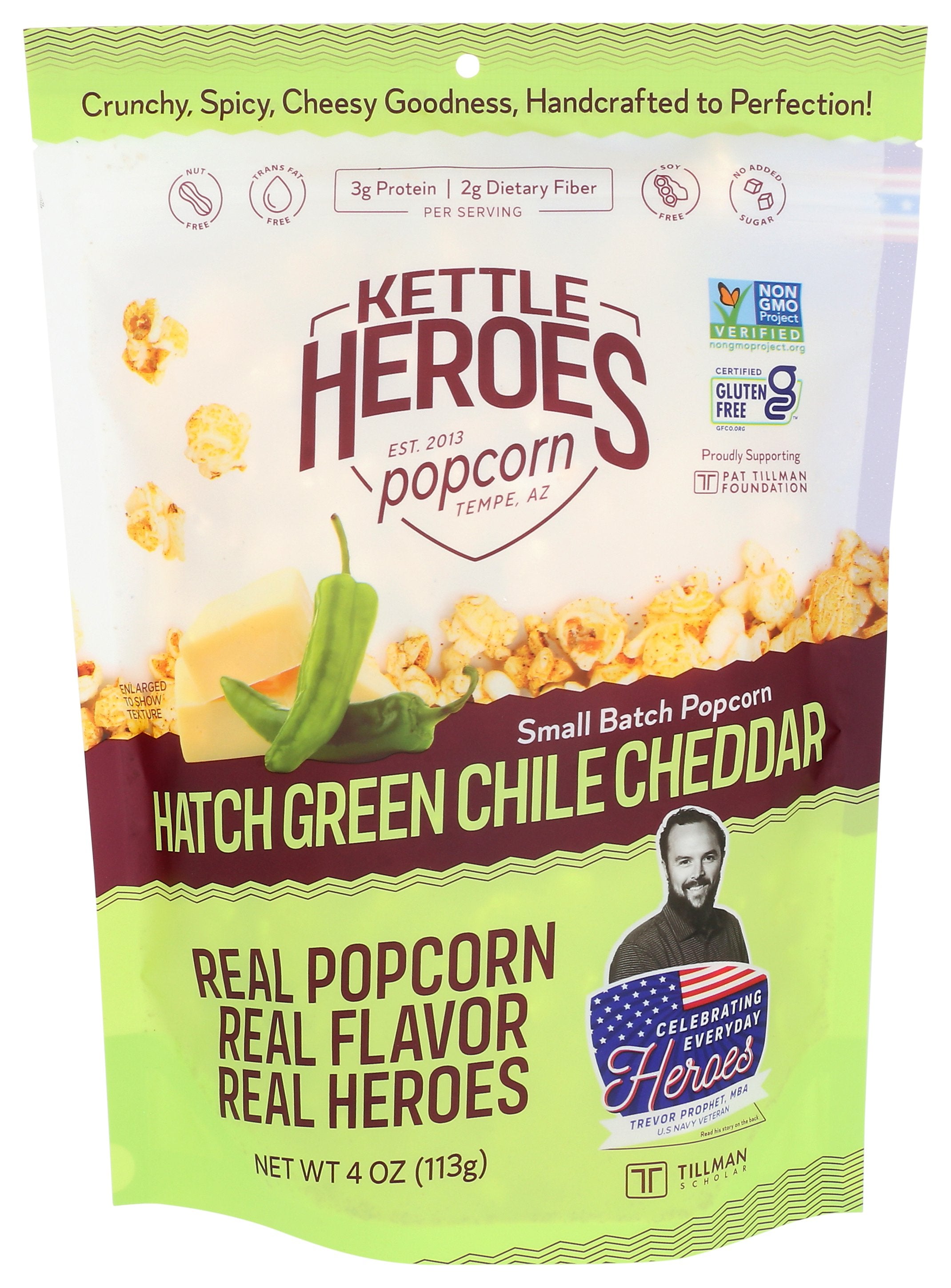 KETTLE HEROES POPCORN HTCH GRN CHILI CH - Case of 6