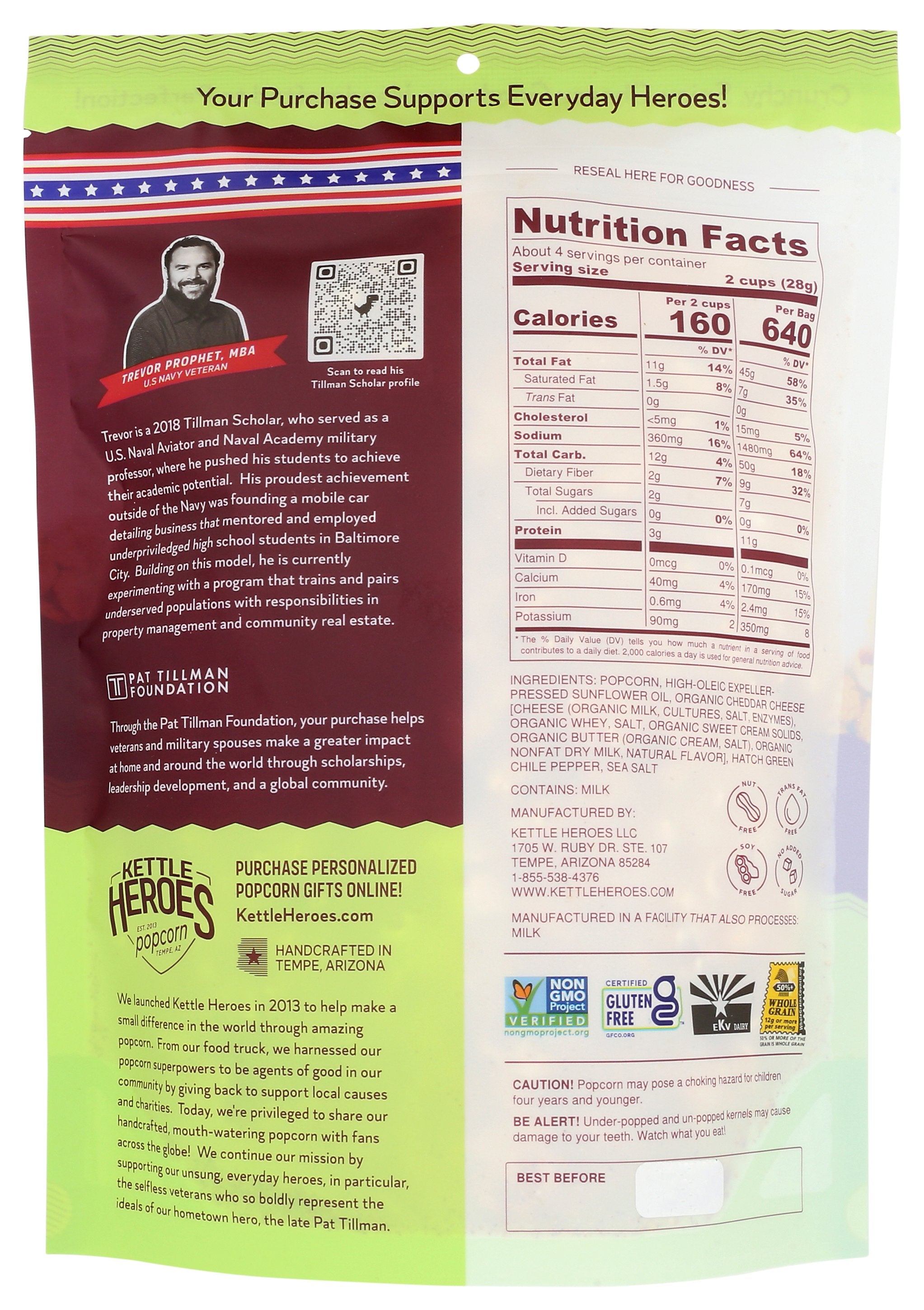 KETTLE HEROES POPCORN HTCH GRN CHILI CH - Case of 6