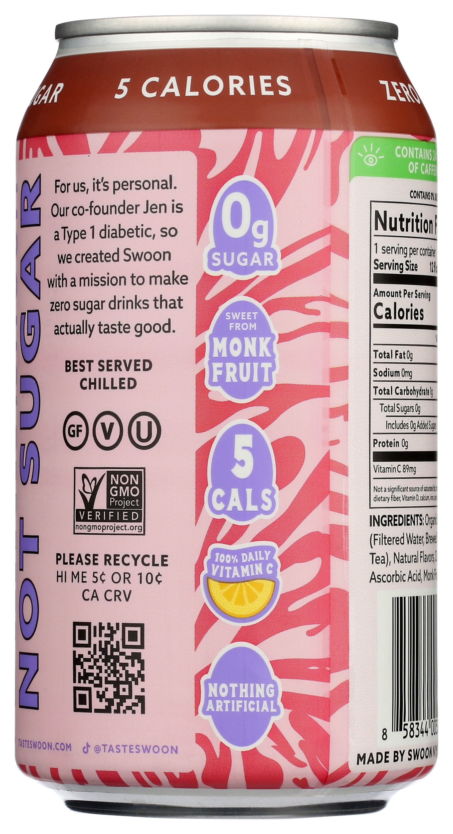 SWOON TEA ZERO SUG RASBRY RTD - Case of 12