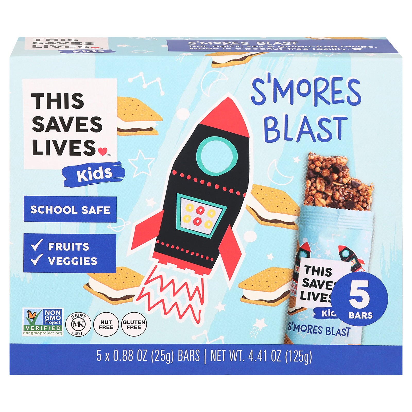 This Bar Saves Lives - Bar S'mores Blast 5 Pack - Case of 12-4.41 OZ