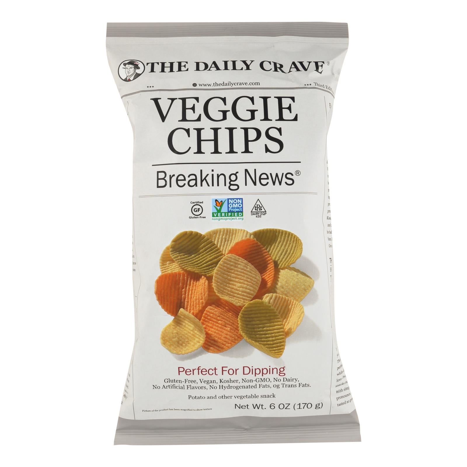 The Daily Crave Veggie Chips - Perfect For Dipping - Case Of 8 - 6 Oz