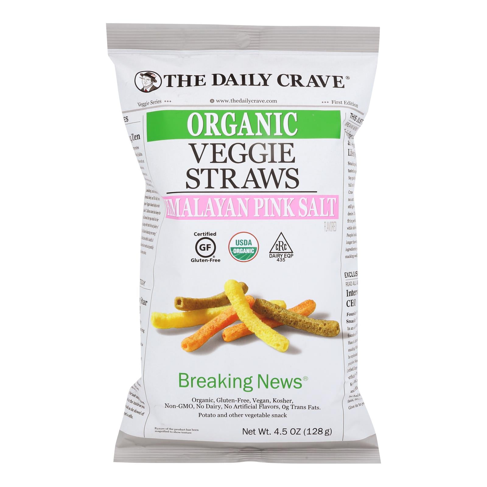 The Daily Crave - Veggie Straws - Case Of 8 - 4.5 Oz