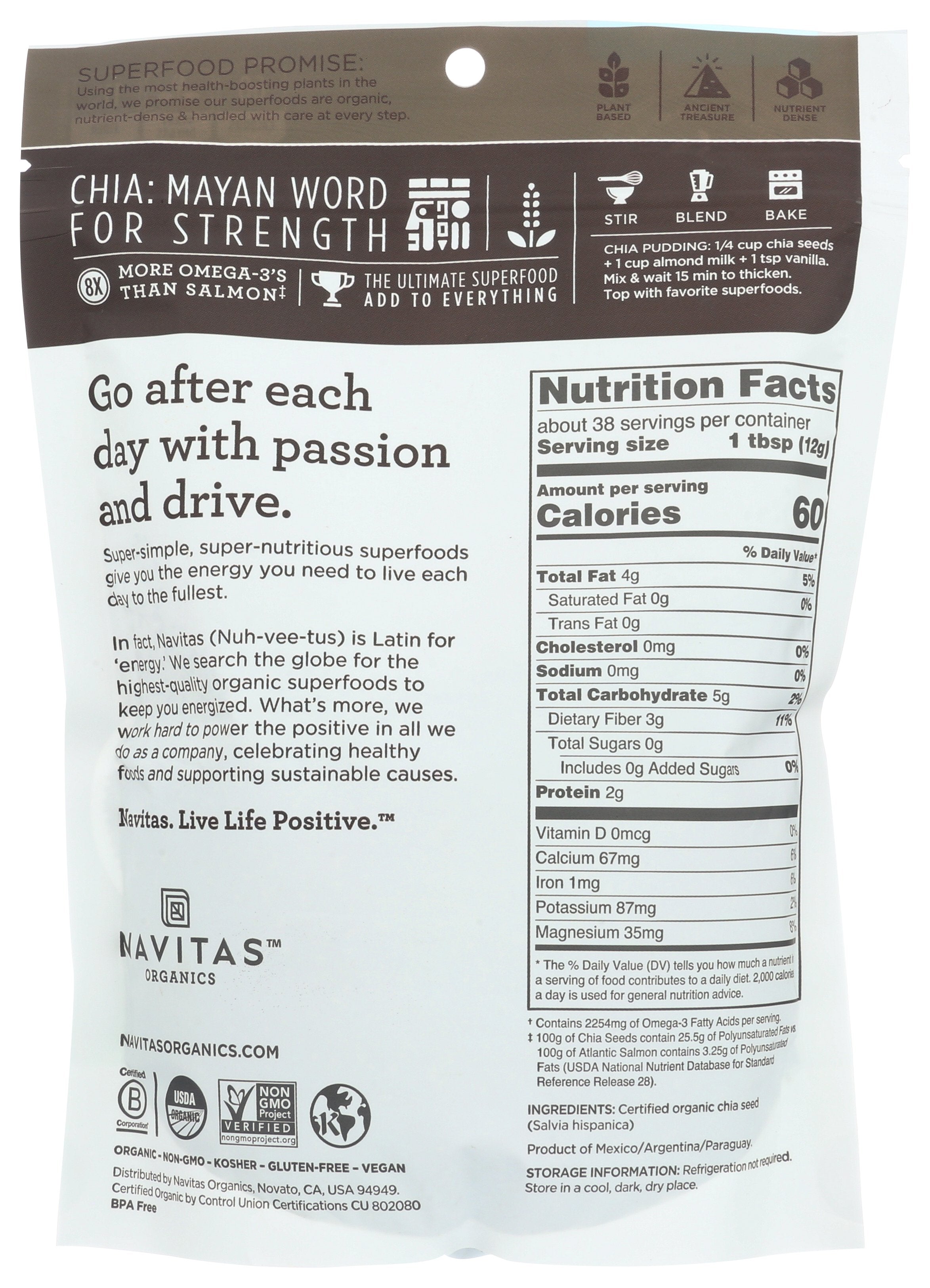 NAVITAS SEED CHIA ORG [CHIA SEEDS - 16 OZ]