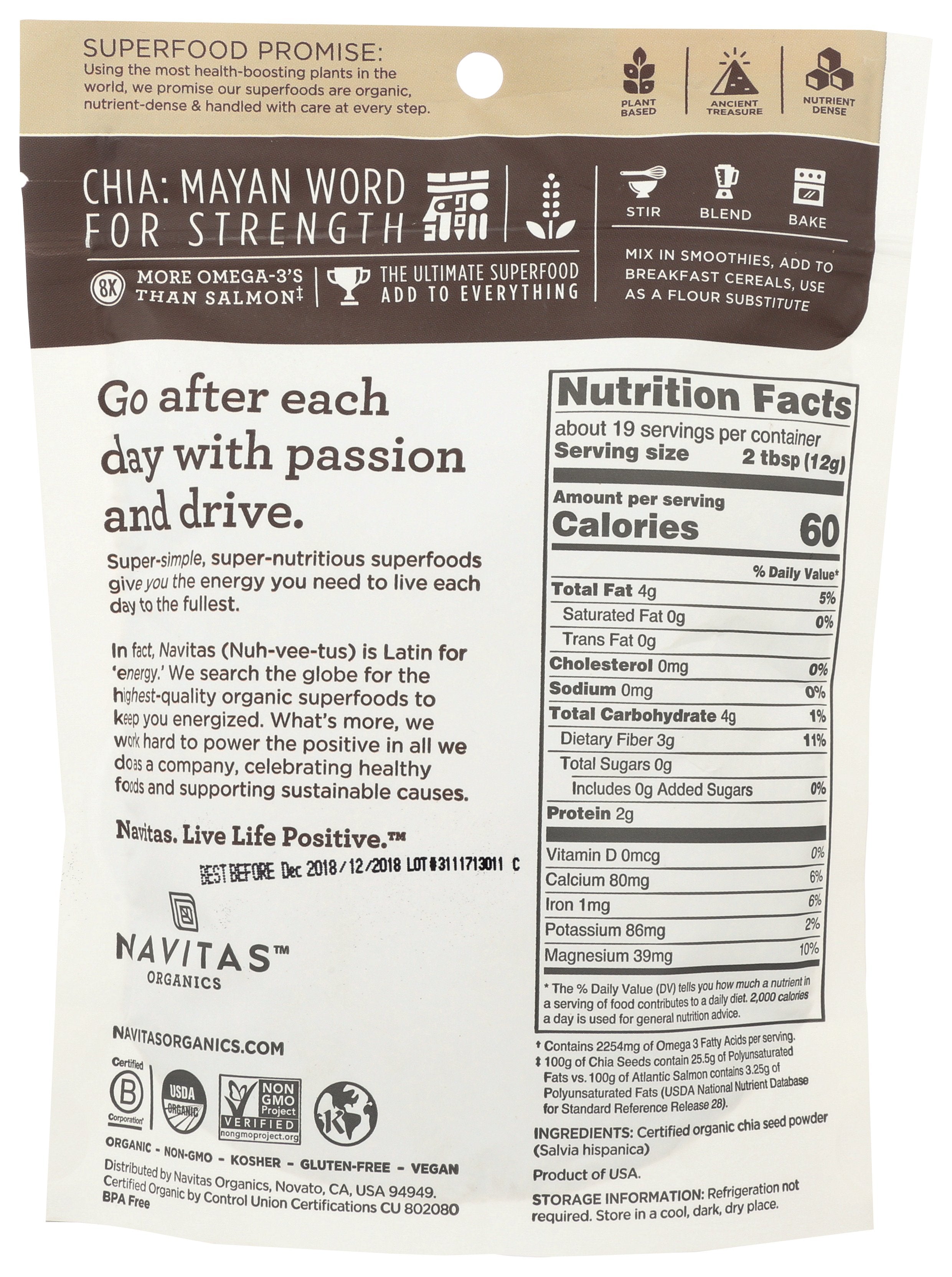 NAVITAS CHIA SEED POWDER