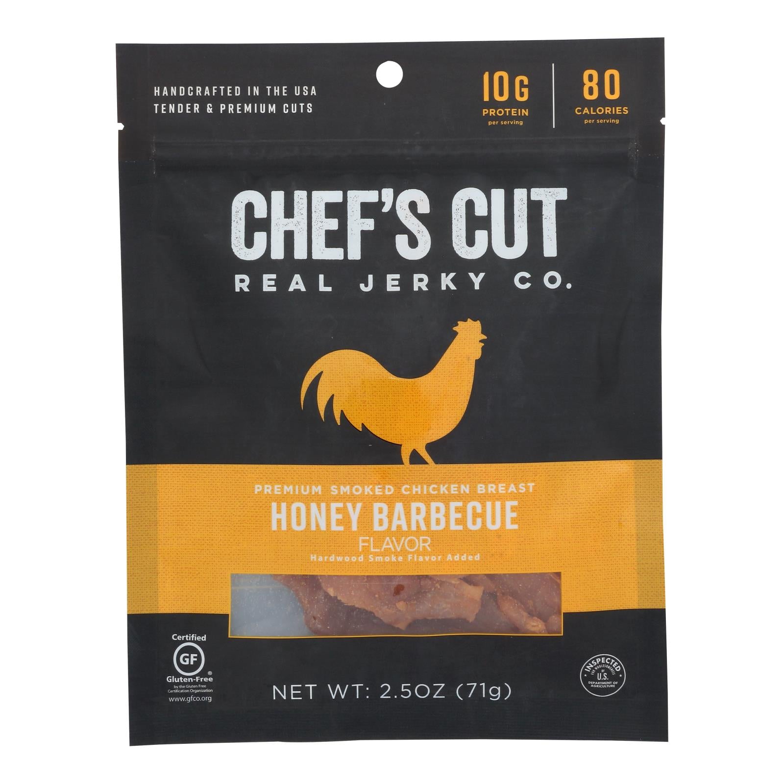 Chef's Cut Jerky - Real Chicken Jerky Honey Barbecue - Case Of 8 - 2.5 Oz.