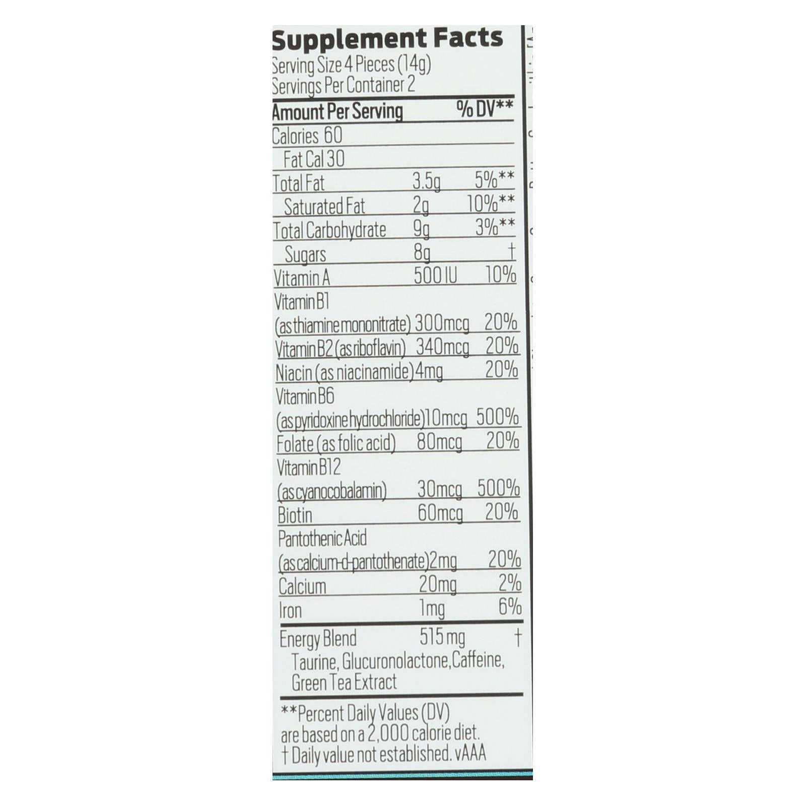 Good Day Chocolate Chocolate Pieces - with Energy - Case of 12 - .99 oz