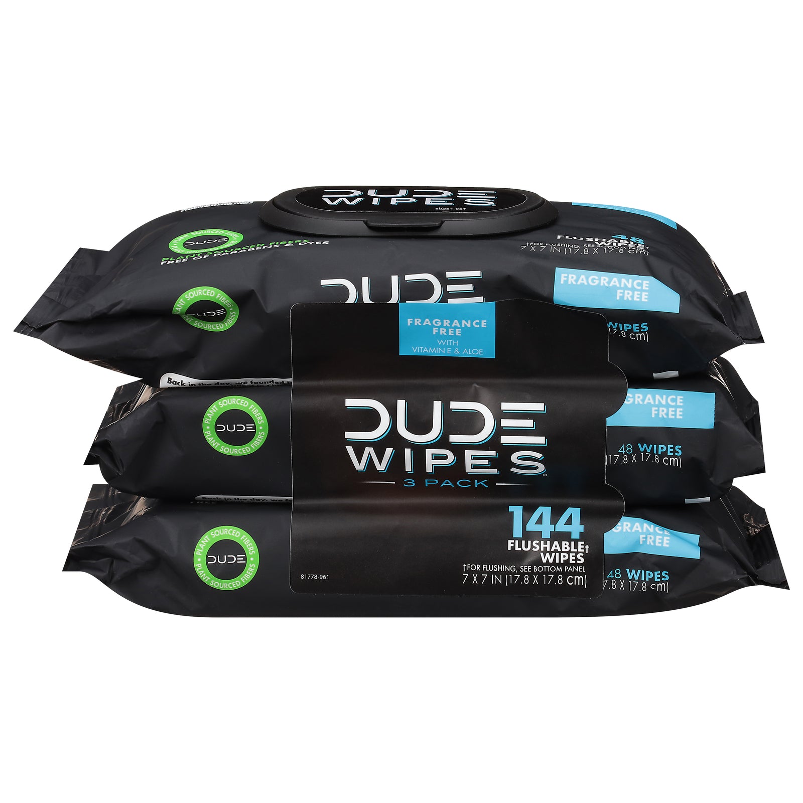 Dude Wipes - Wipes Unscnt Dspns Pack 3pk - Case of 4-144 CT