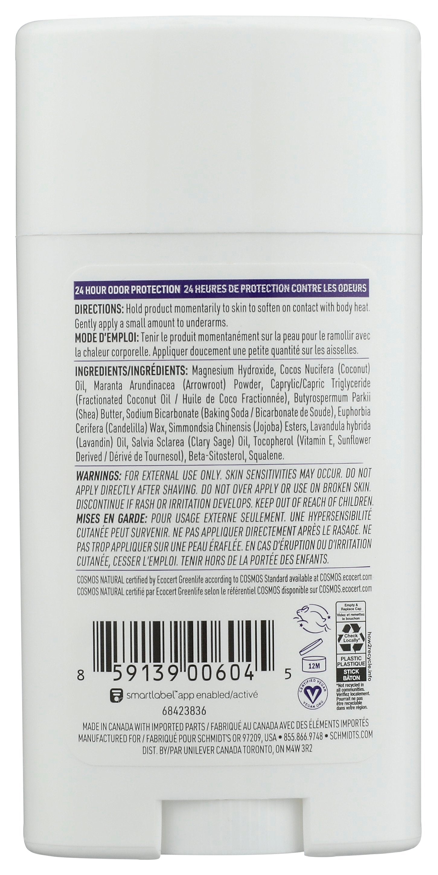 SCHMIDTS DEODORANT LAVENDER SAGE - Case of 3