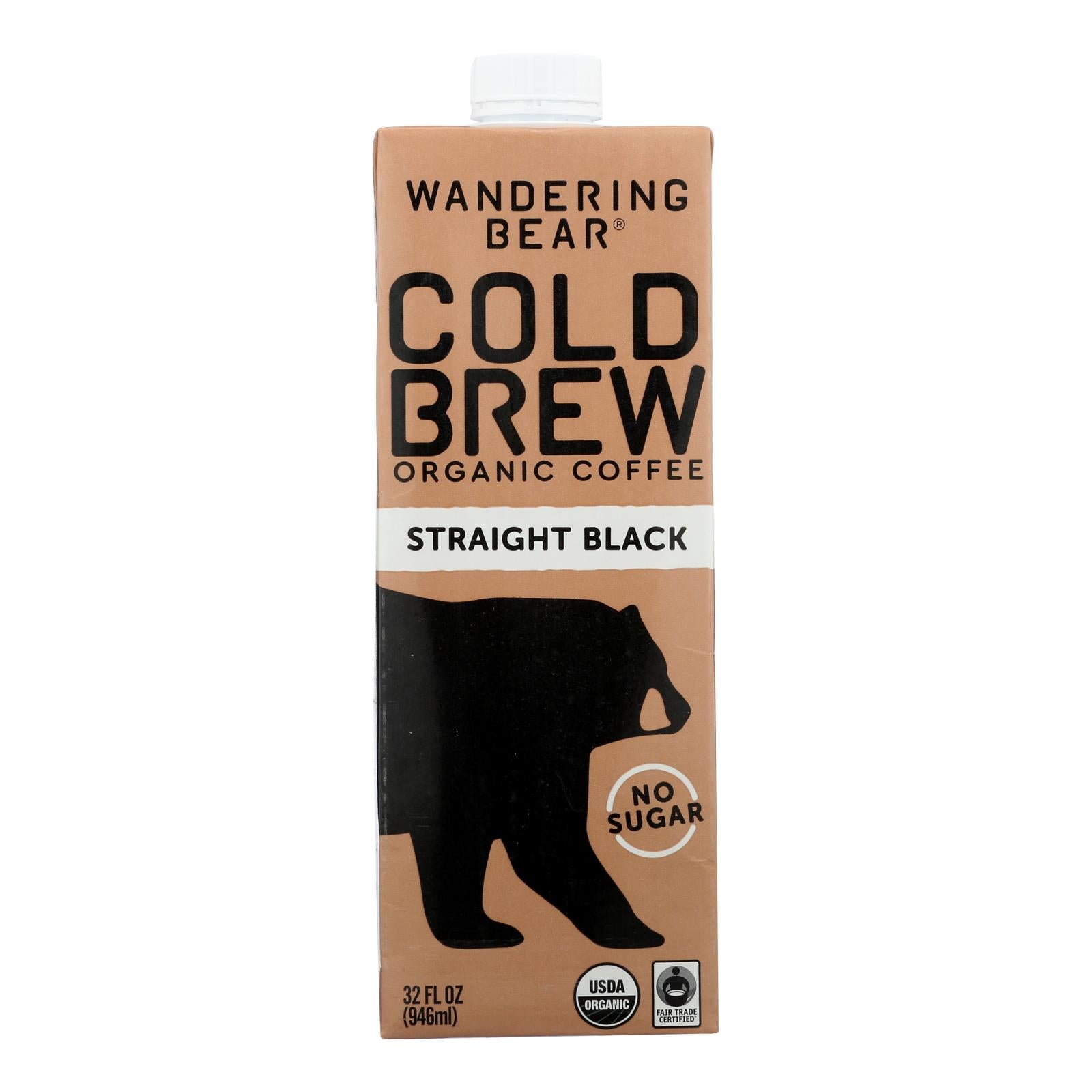 Wandering Bear Coffee - Coffee Cold Brew Black - Case of 6-32 FZ