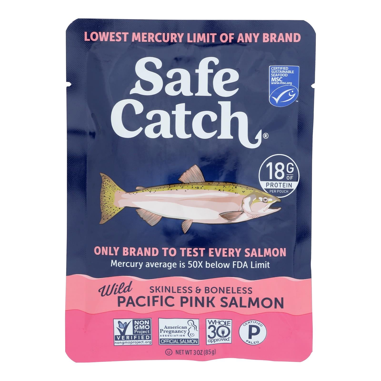 Safe Catch - Salmon Pink Wild Alaskan - Case Of 12 - 3 Oz