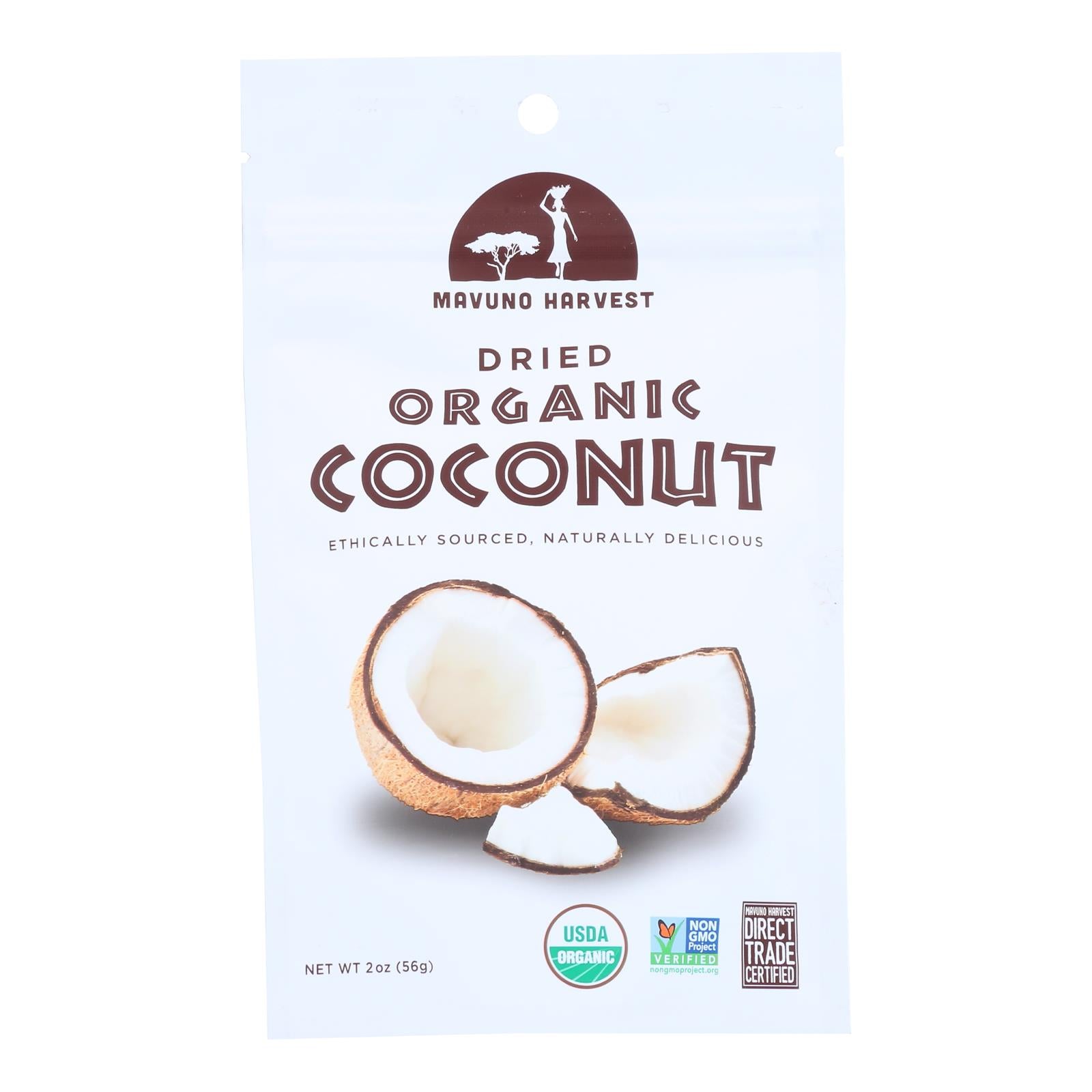 Mavuno Harvest - Organic Dried Fruit - Dried Coconut - Case Of 6 - 2 Oz.