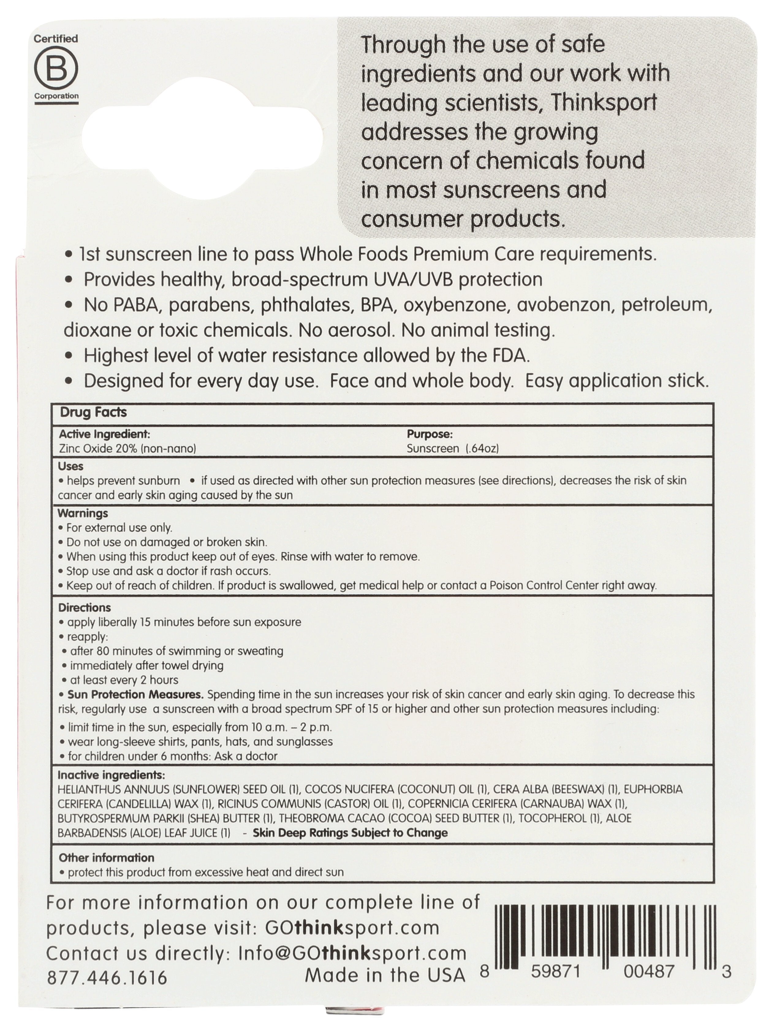 THINK SUNSCREEN SPORT STK SPF30 - Case of 4