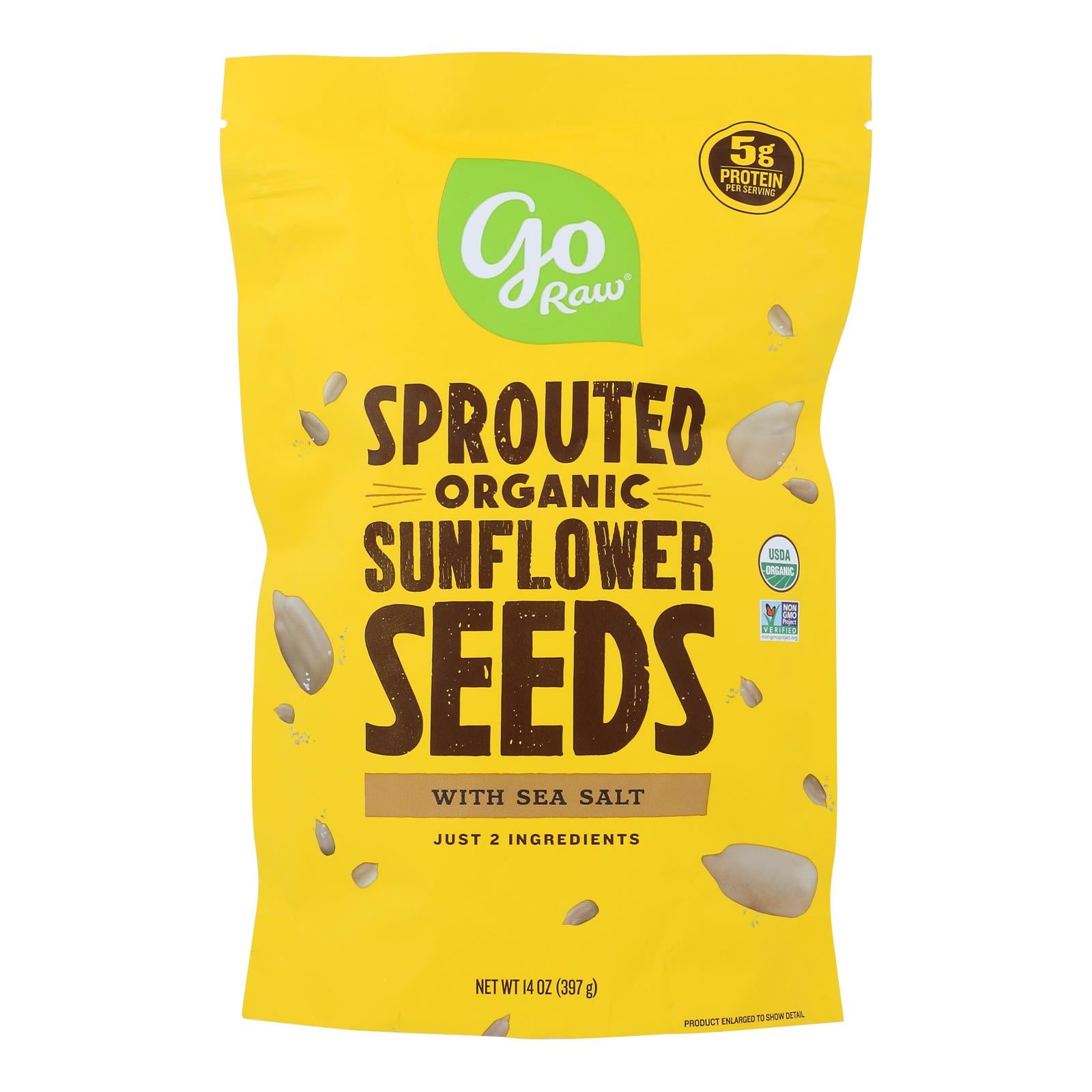 Go Raw Sprouted Seeds, Sunflower With Celtic Sea Salt  - Case Of 6 - 14 Oz
