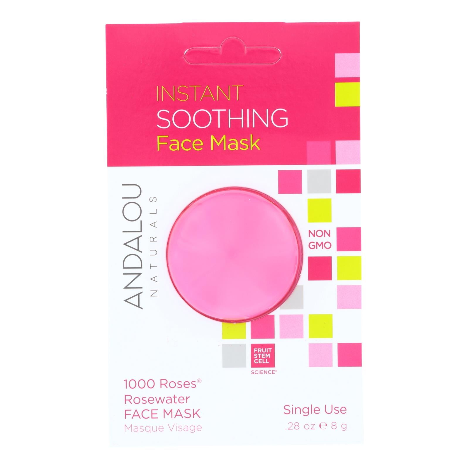 Andalou Naturals Instant Soothing Face Mask - 1000 Roses Rosewater - Case Of 6 - 0.28 Oz