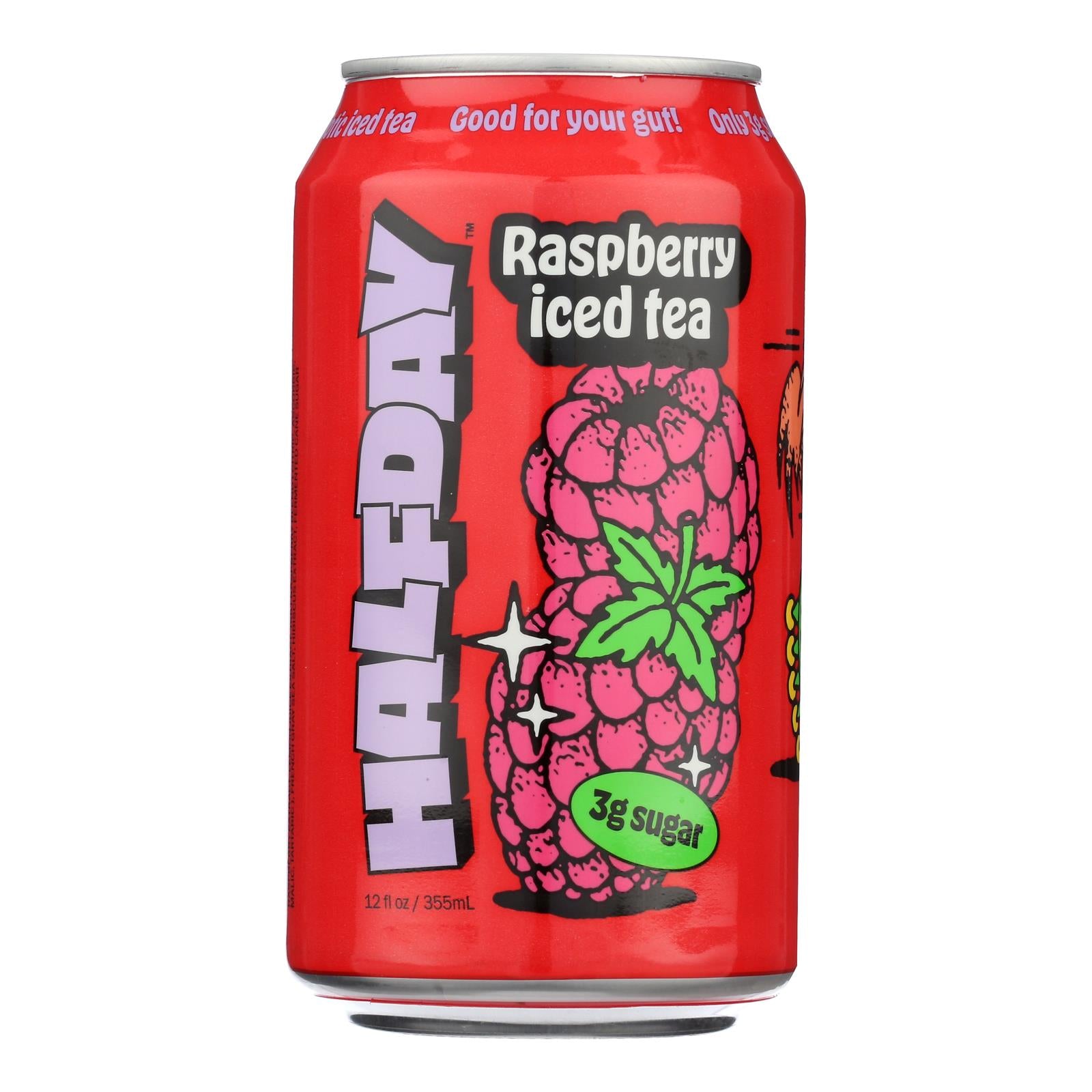 Halfday - Tea Prebiotic Raspberry Iced - Case of 12-12 Fluid Ounces