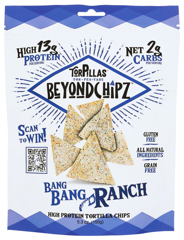 BeyondChipz Tortilla Chips Bang Bang Ranch - Case of 12 - 5.3 oz