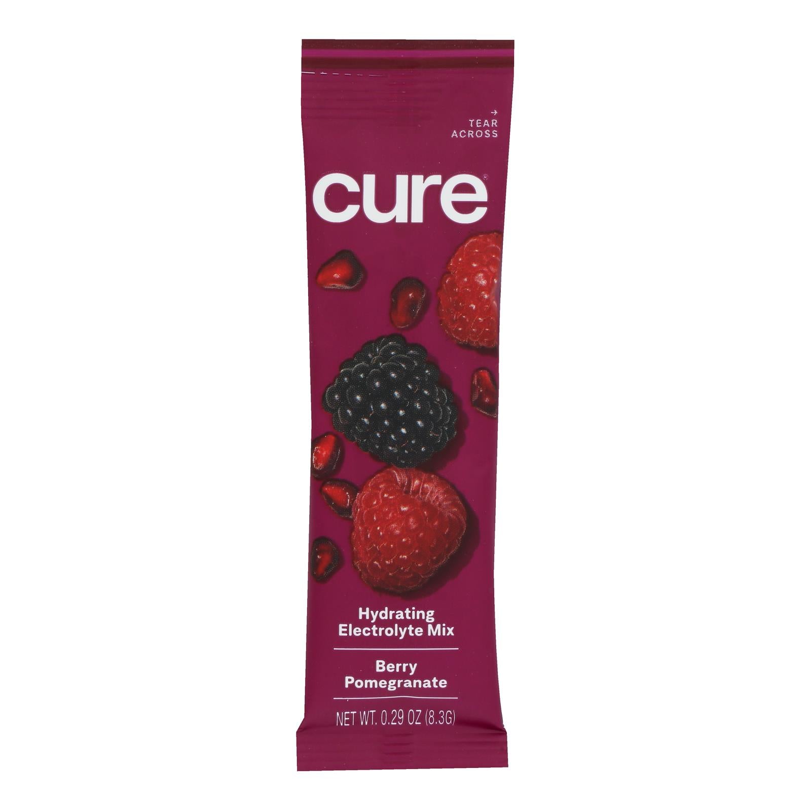 Cure Hydration - Hydration Drink Mix Berry Pomegranate - Case of 8 - 0.29 OZ