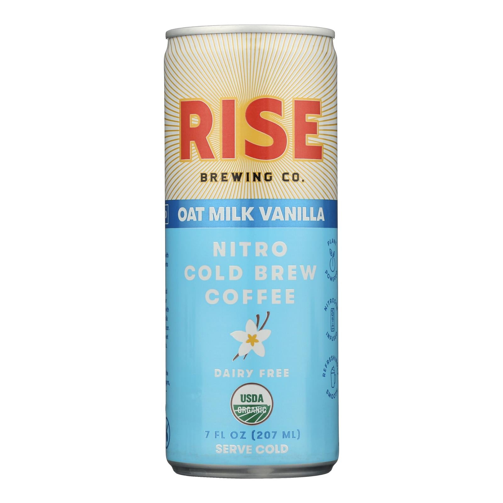 Rise Brewing Company - Cold Brew Organic Oatmilk Vanilla Light - Case of 12-7 Fluid Ounces