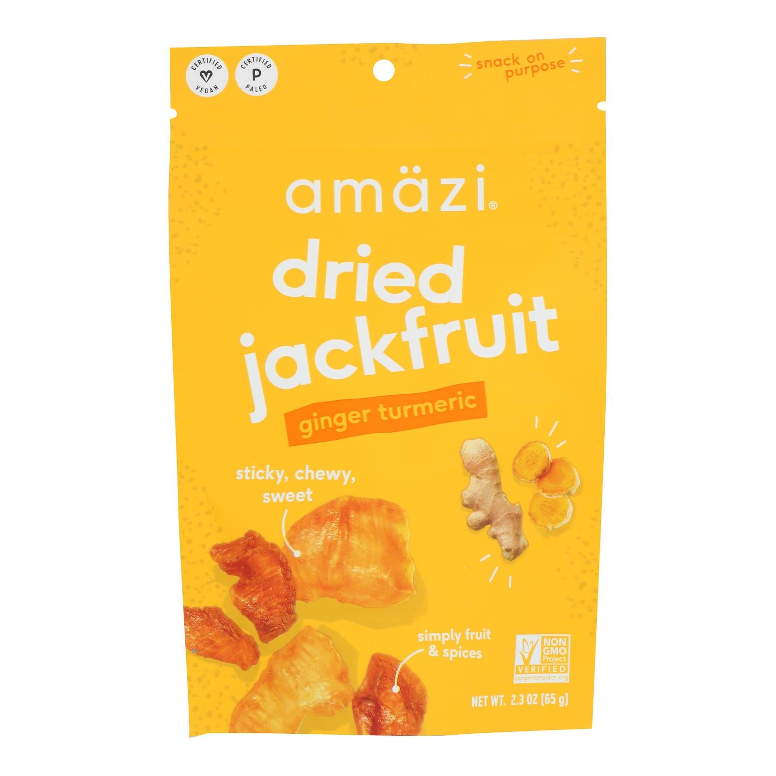 Amazi Foods - Jackfruit Chws Ginger Trmrc - Case of 6-2.3 OZ