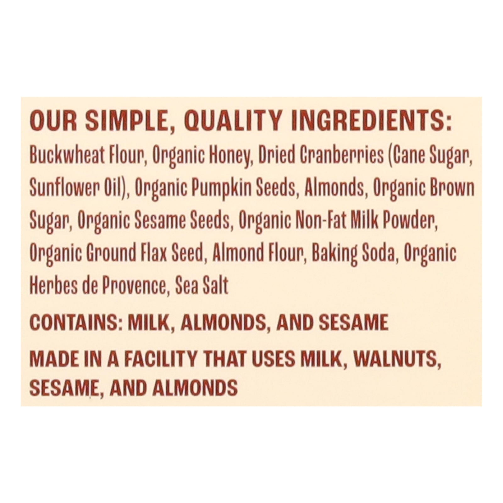 Better With Buckwheat - Crisps Cranberry Almond - CS of 10-4 OZ