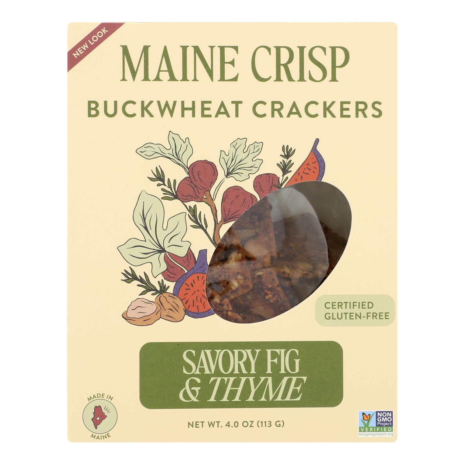 Maine Crisp - Crisps Savory Fig Thyme - Case of 10-4 OZ