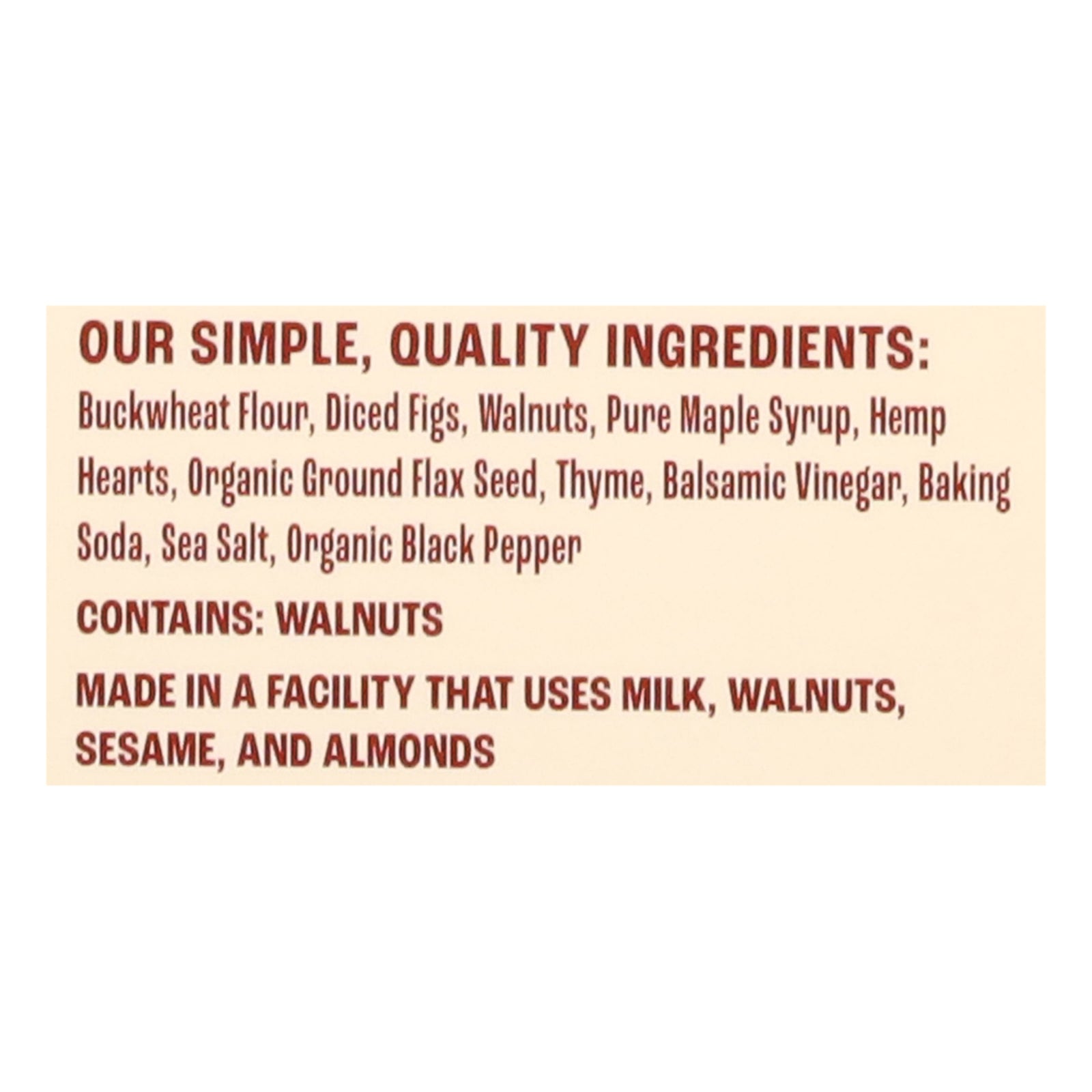 Better With Buckwheat - Crisps Savory Fig Thyme - CS of 10-4 OZ