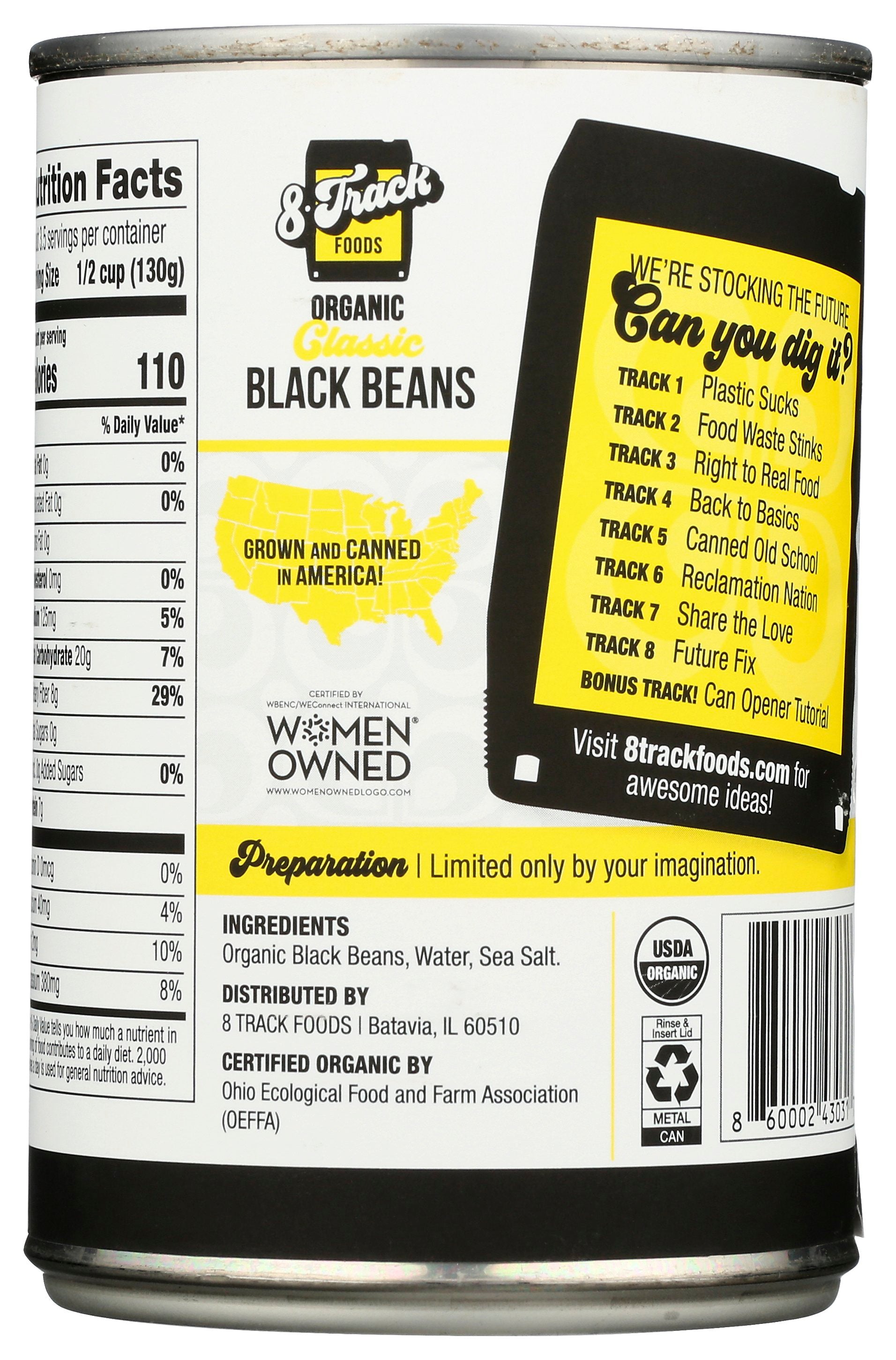 8 TRACK FOODS BLACK BEANS CLASS - Case of 12