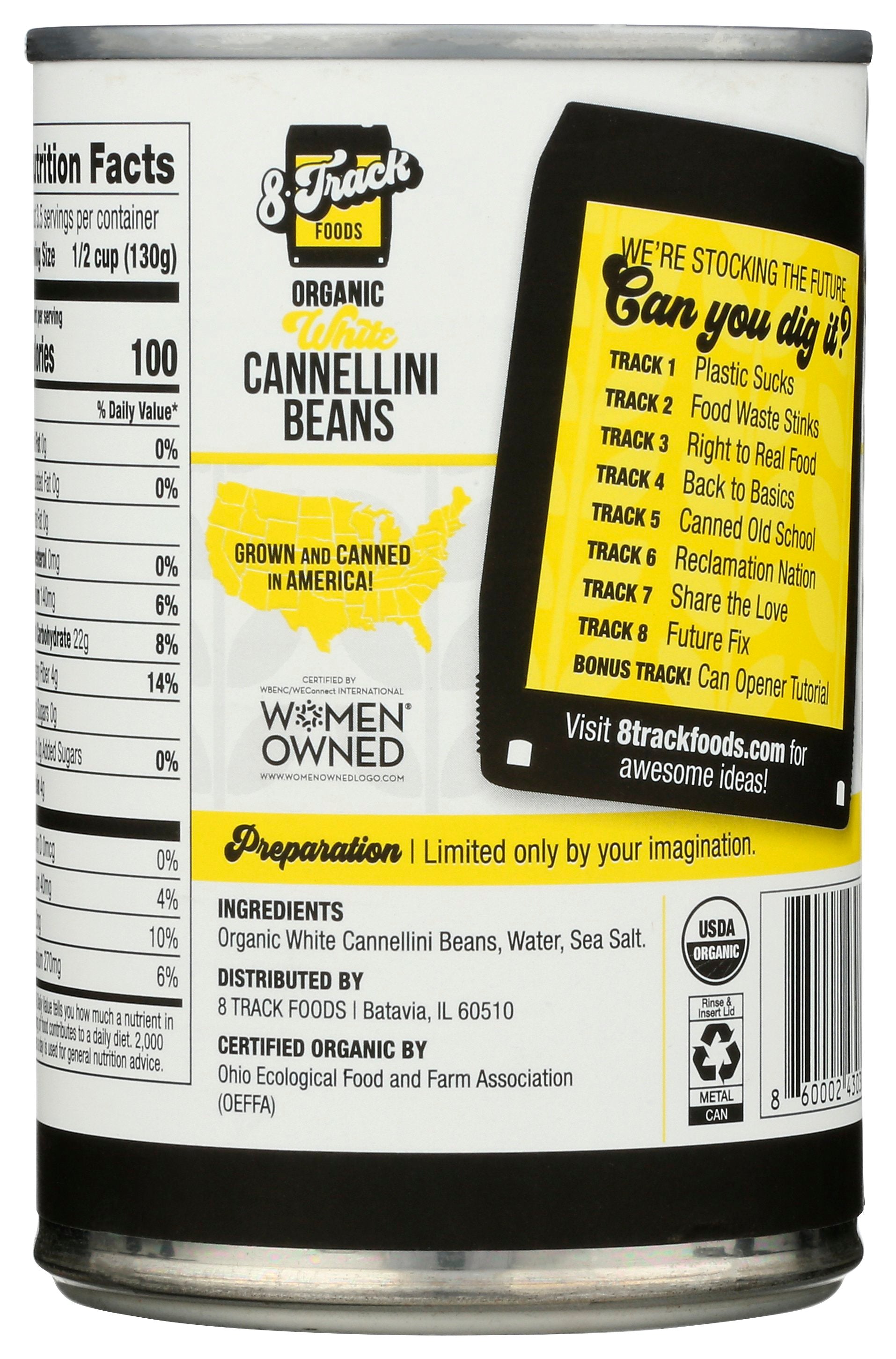 8 TRACK FOODS CANNELLINI BEANS WHTE - Case of 12