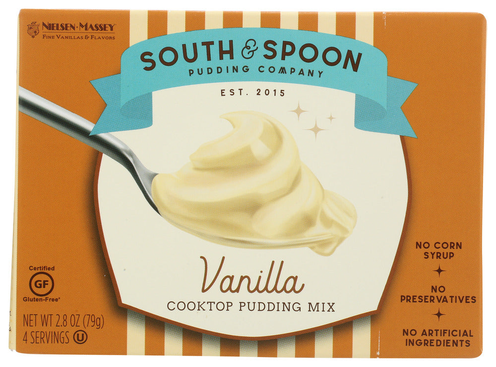 South and Spoon Pudding Mix Vanilla - Case of 12-2.8 OZ
