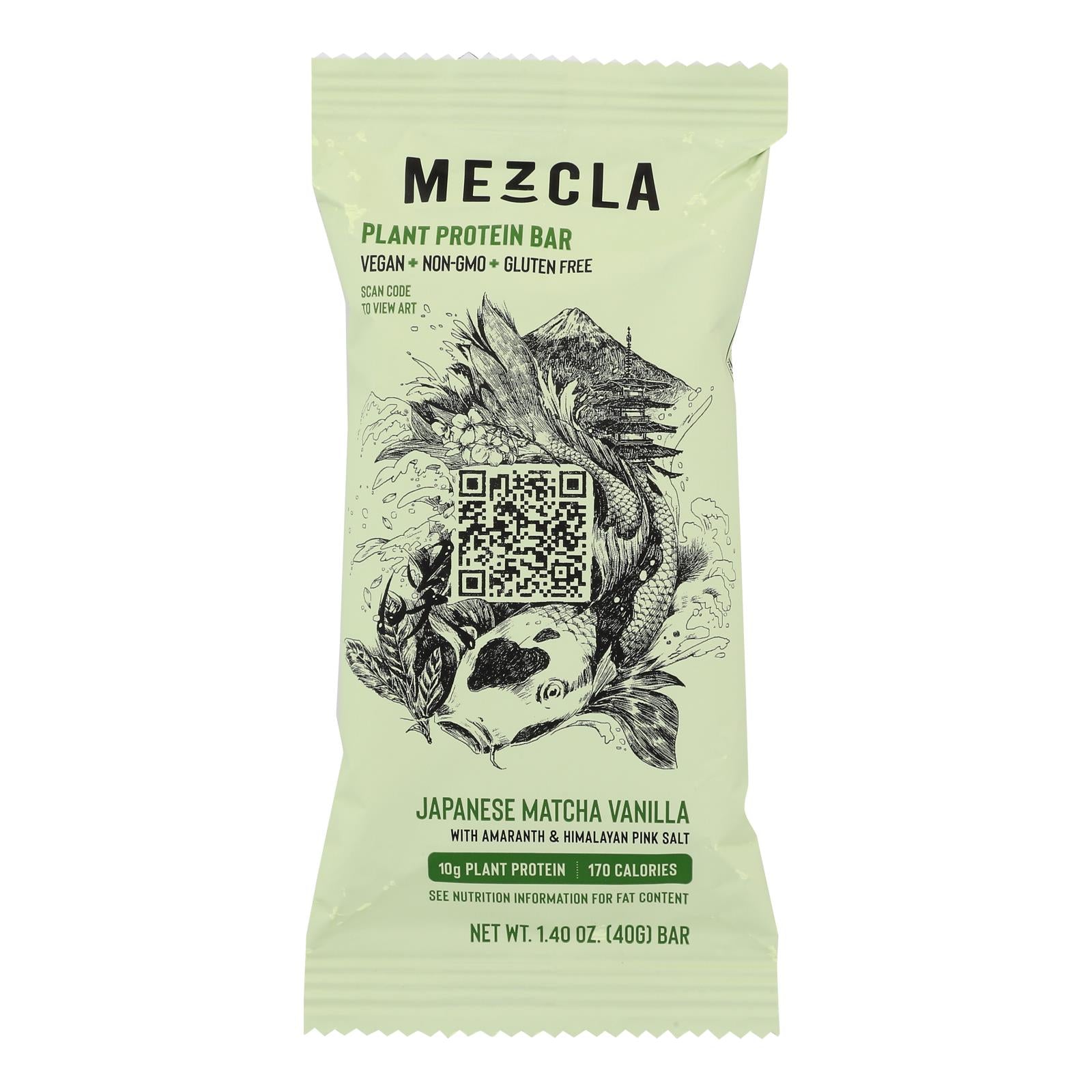 Mezcla - Prot Bar Japns Matcha Vanilla - Case Of 15-1.4 Oz